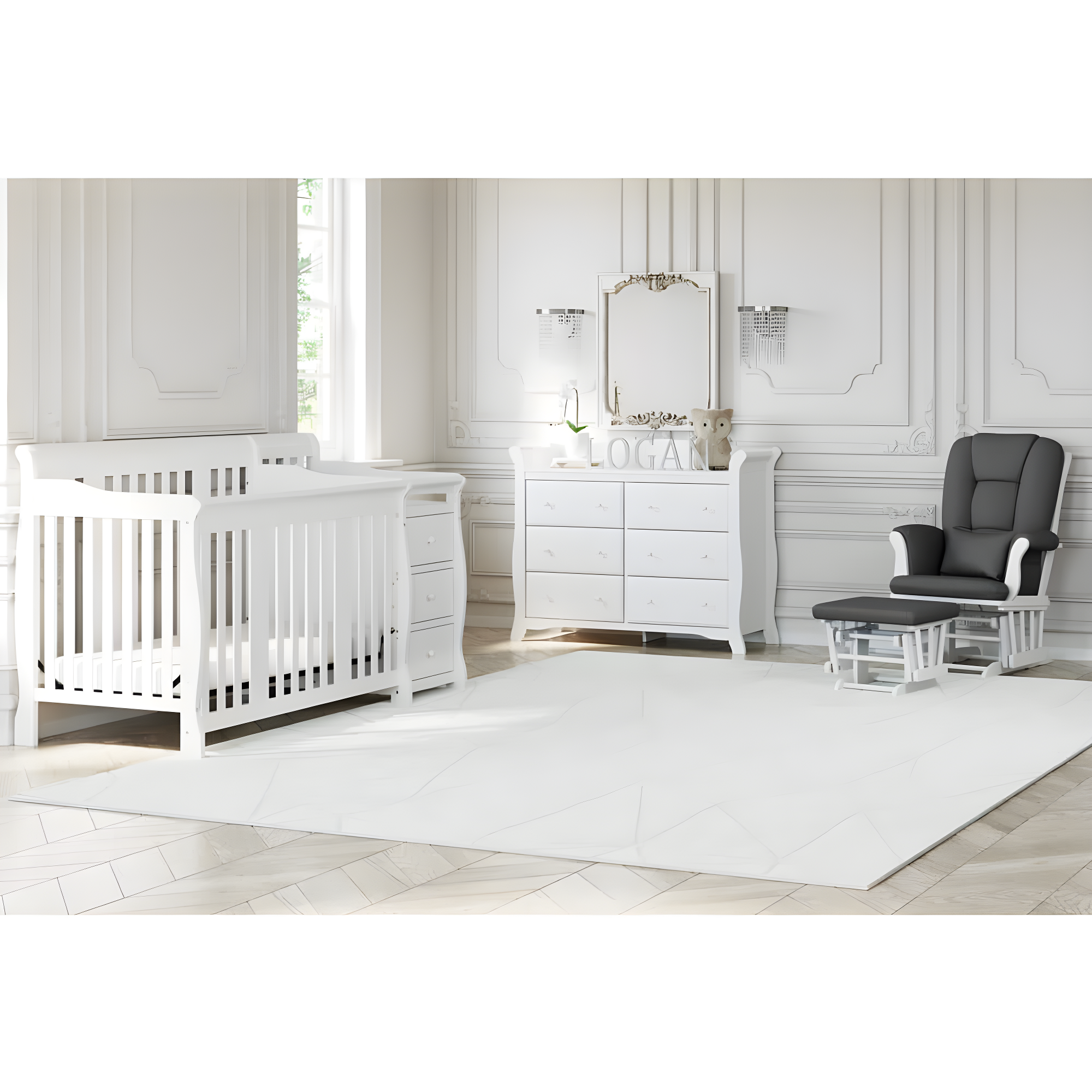 Tuscany Rocking Chair Glider with Ottoman