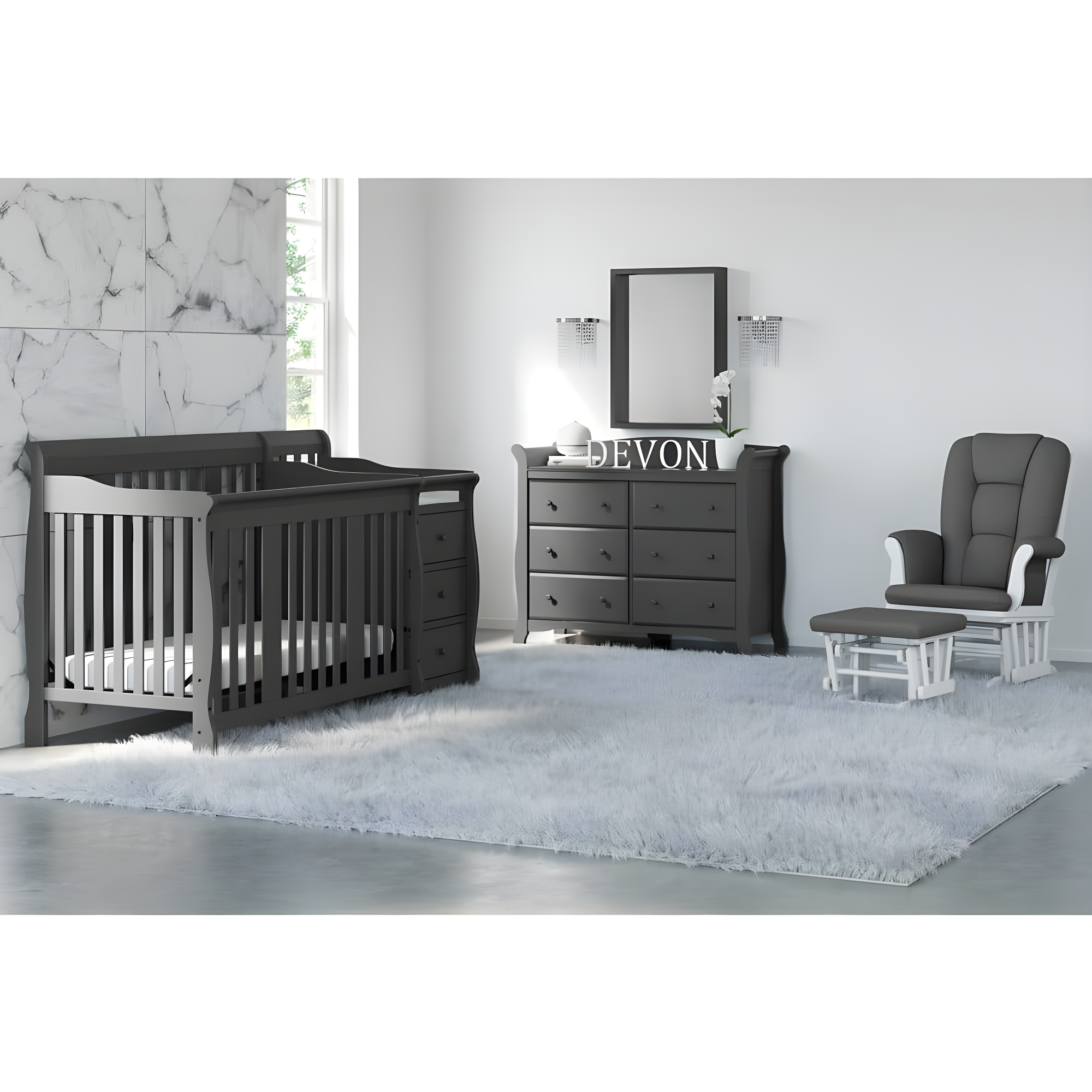 Tuscany Rocking Chair Glider with Ottoman