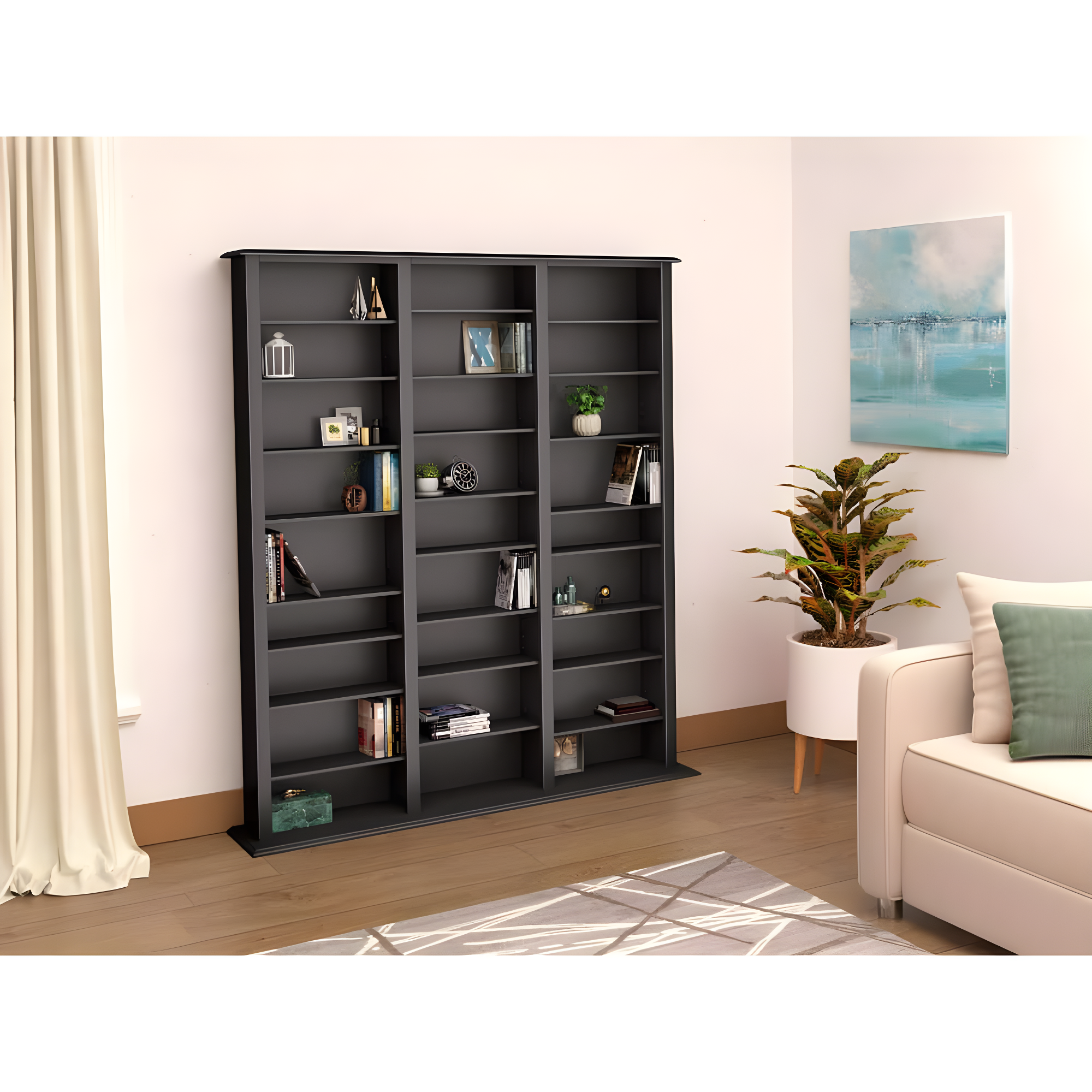 Jackson Media Storage Rack Espresso - Prepac: Holds 1173 CDs, 567 DVDs, 27 Adjustable Shelves