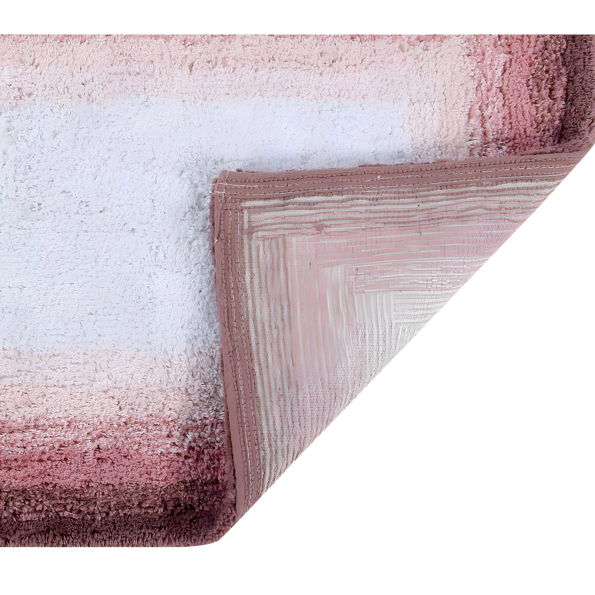 30" Round Torrent Collection 100% Cotton Bath Rug Rose - Better Trends: Machine Washable, Tufted, Ombre Design, Spray Latex Backing