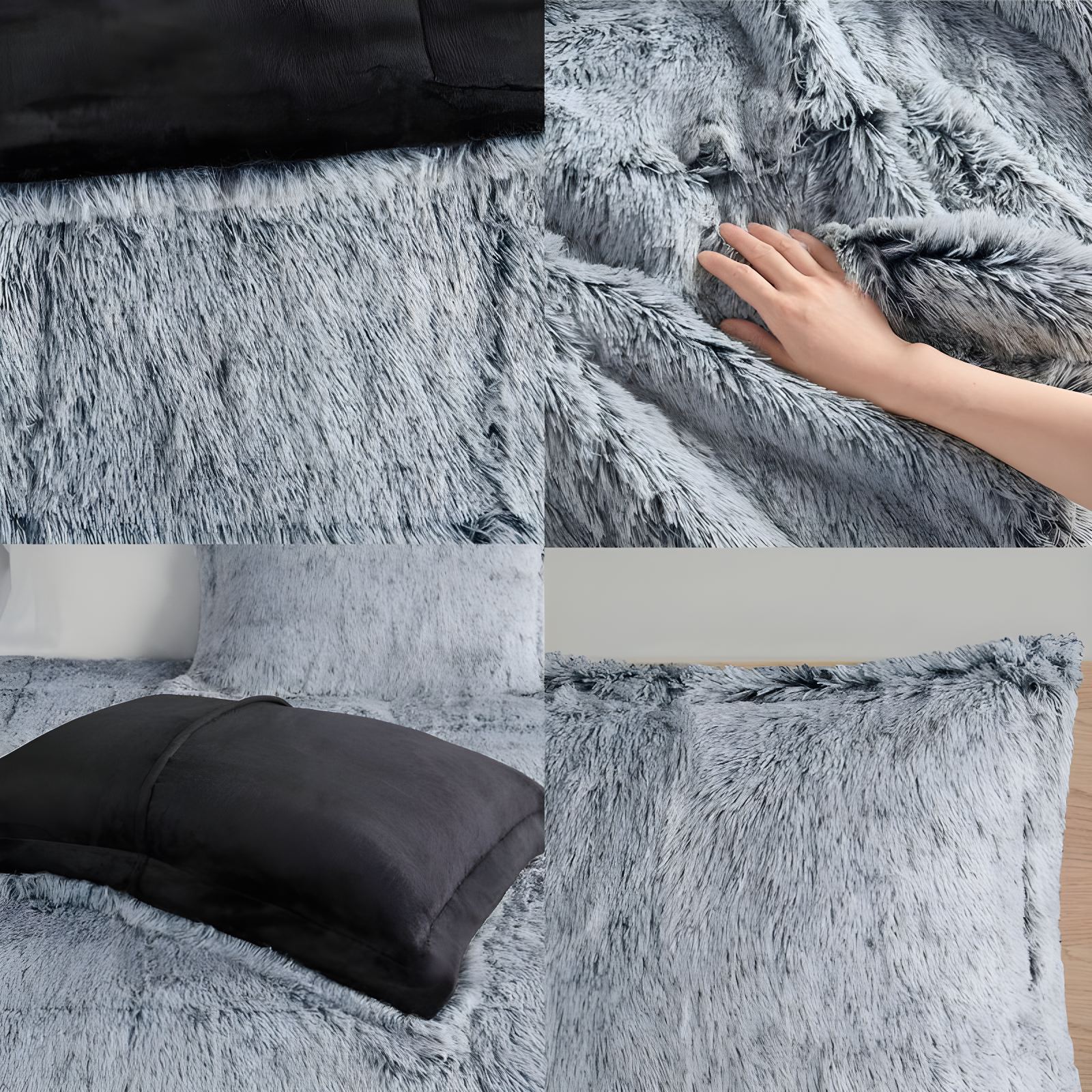 Intelligent Design Malea Shaggy Faux Fur Comforter Mini Set