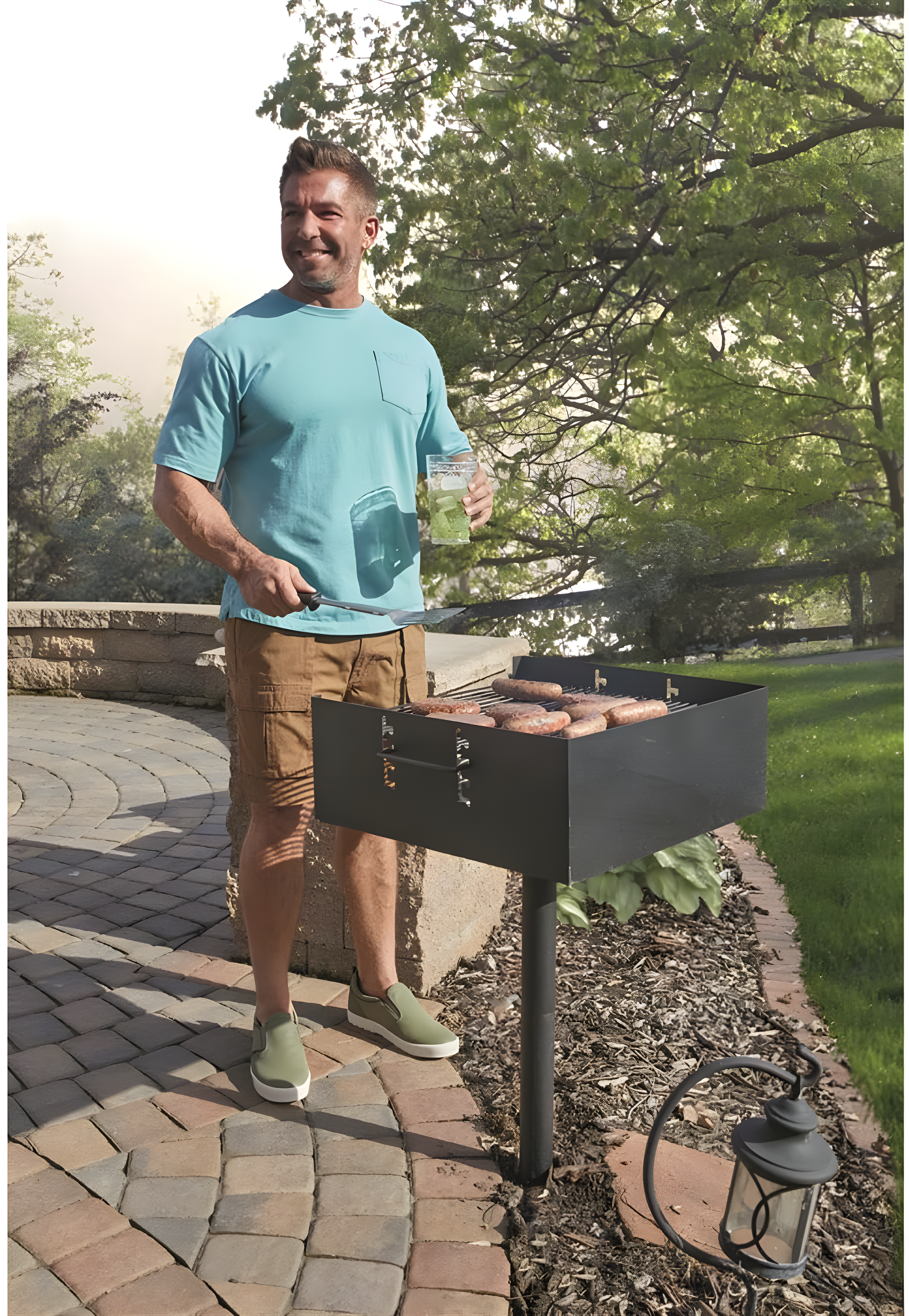 Guide Gear Large Heavy-Duty Park-Style Charcoal Grill