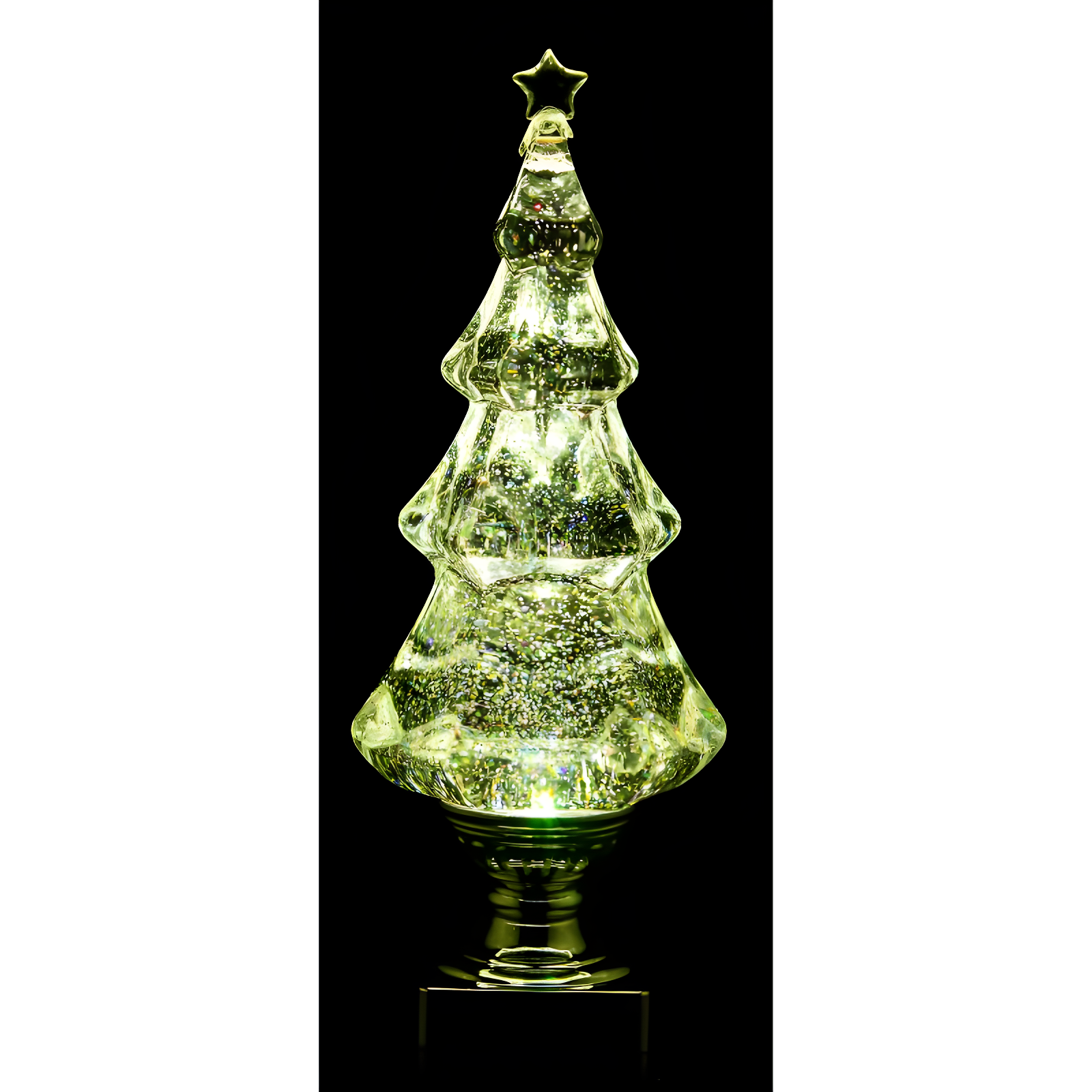Evergreen Beautiful Christmas LED Liquid Motion Glitter Christmas Tree Table Top Decor - 5 x 5 x 14 Inches Indoor/Outdoor Decoration