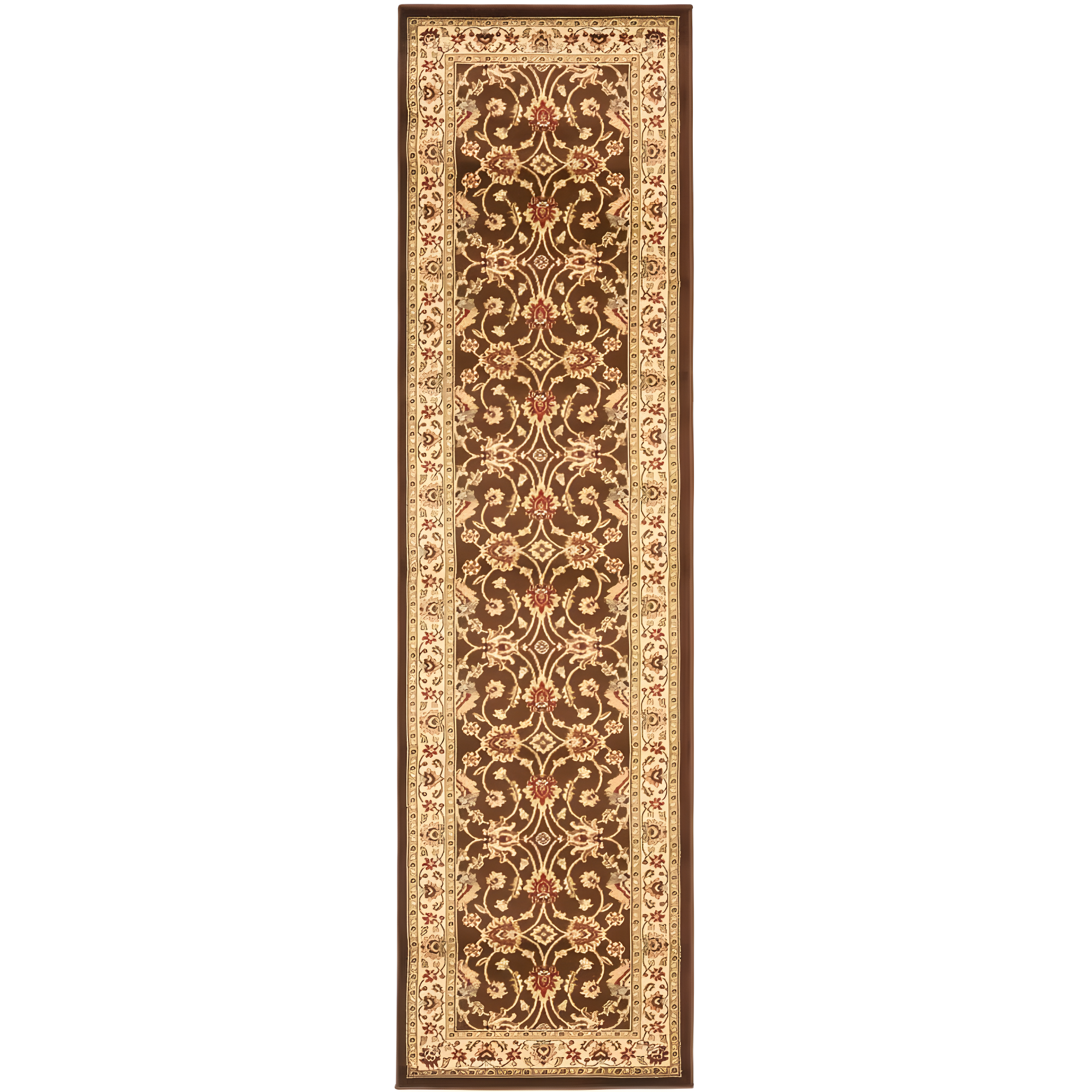 Lyndhurst LNH553 Power Loomed Runner Rug - Brown/Ivory - 2'3"x12' - Safavieh.