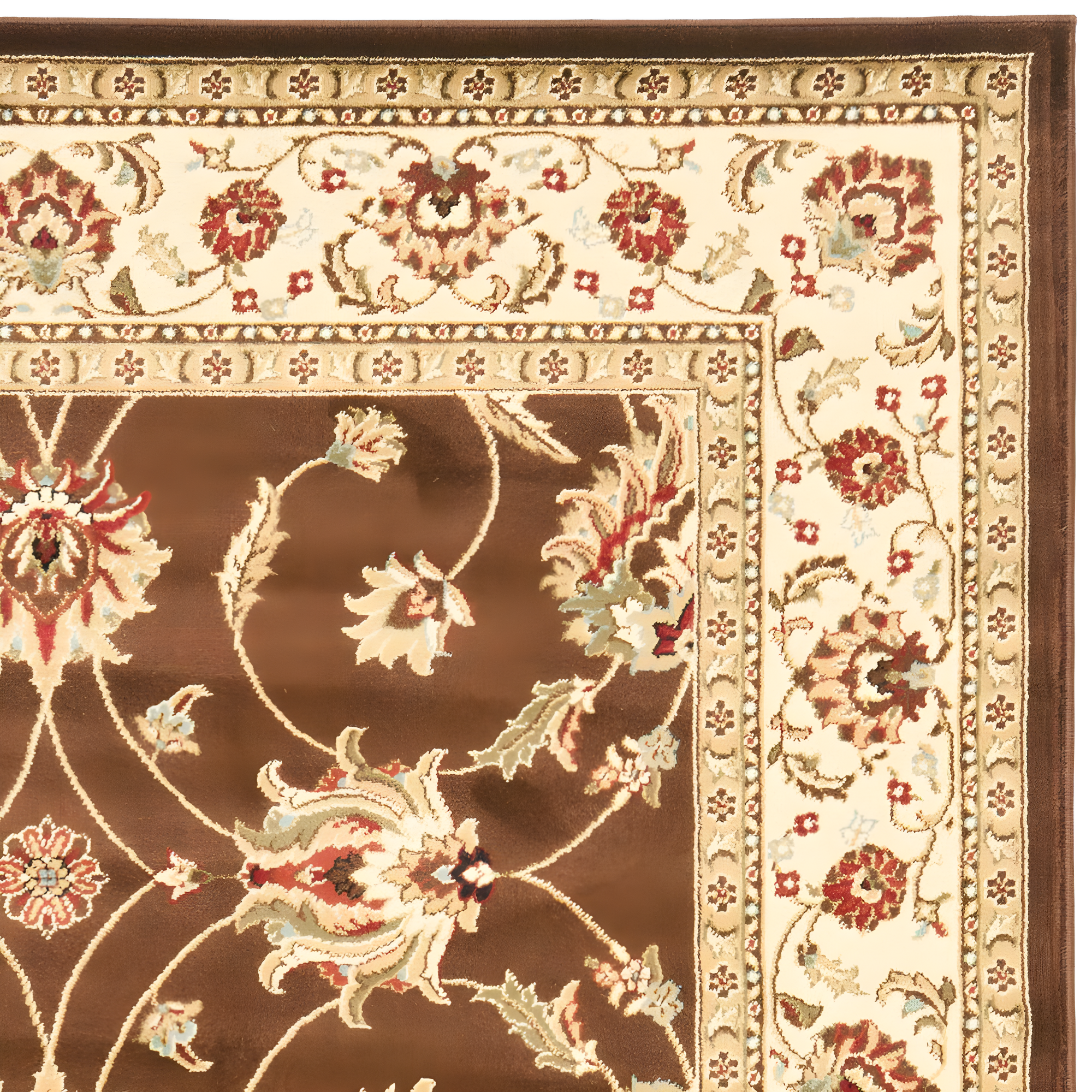Lyndhurst LNH553 Power Loomed Runner Rug - Brown/Ivory - 2'3"x12' - Safavieh.
