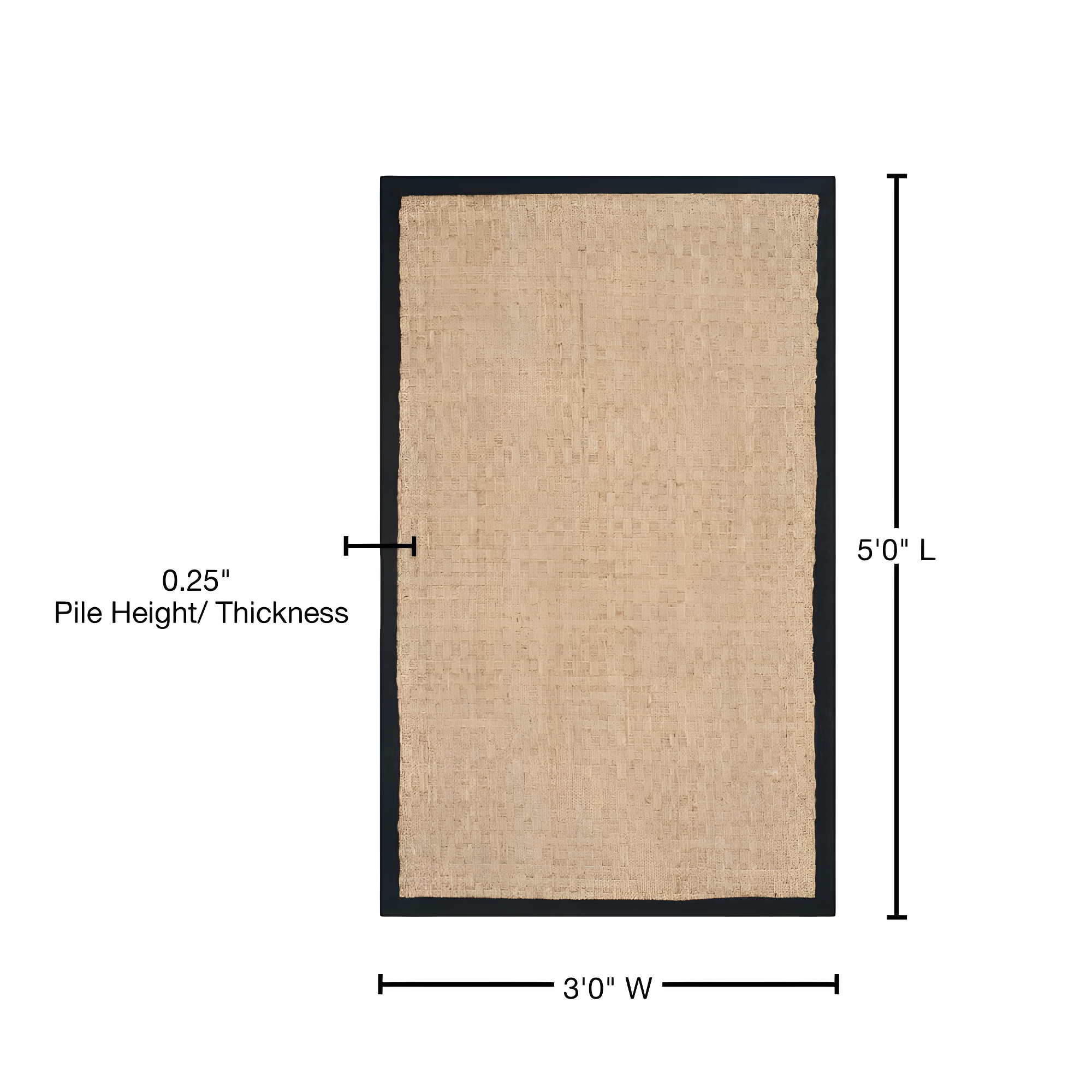 Natural Fiber NF114 Power Loomed Indoor Accent Rug - Natural/Black - 3'x5' - Safavieh.