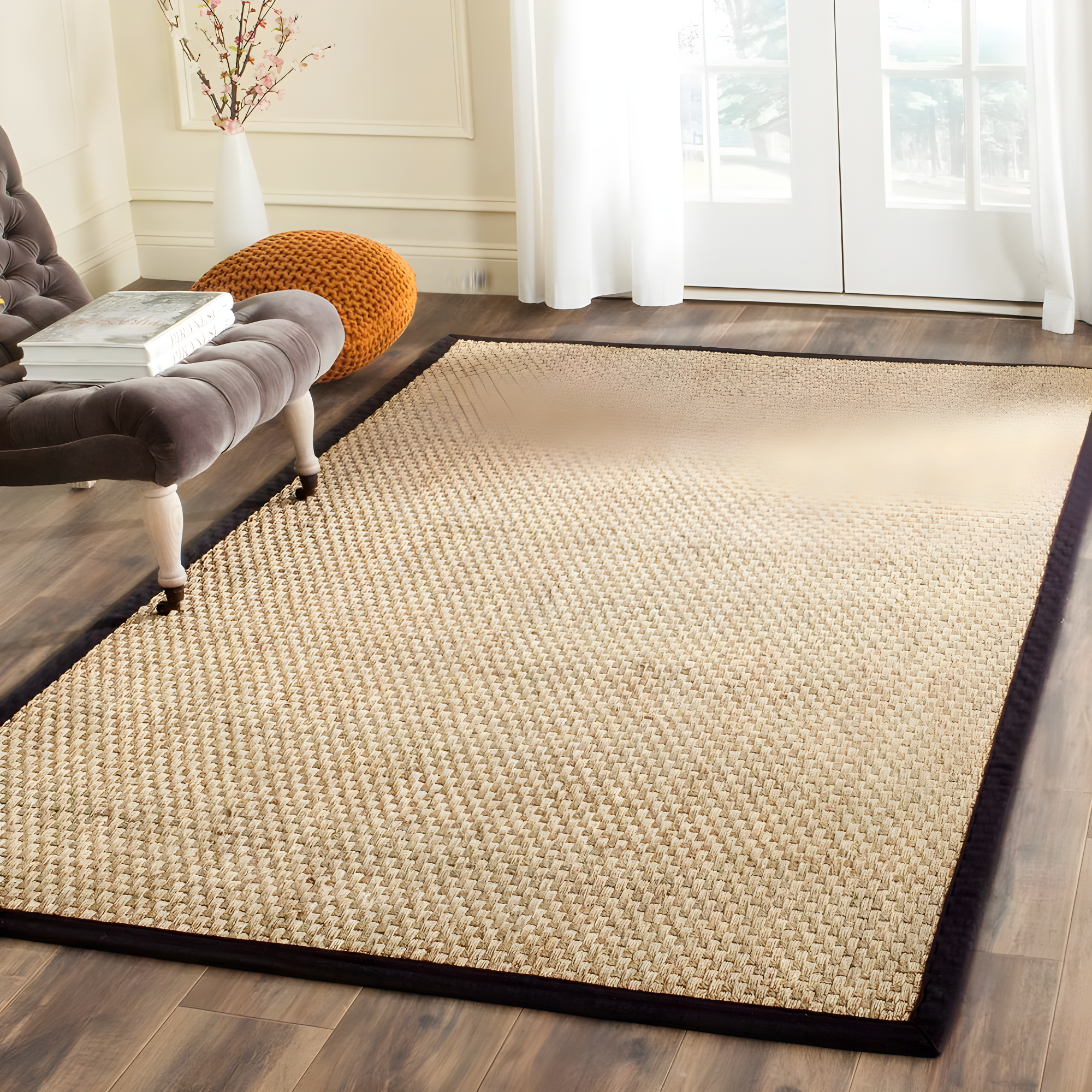 Natural Fiber NF114 Power Loomed Indoor Accent Rug - Natural/Black - 3'x5' - Safavieh.