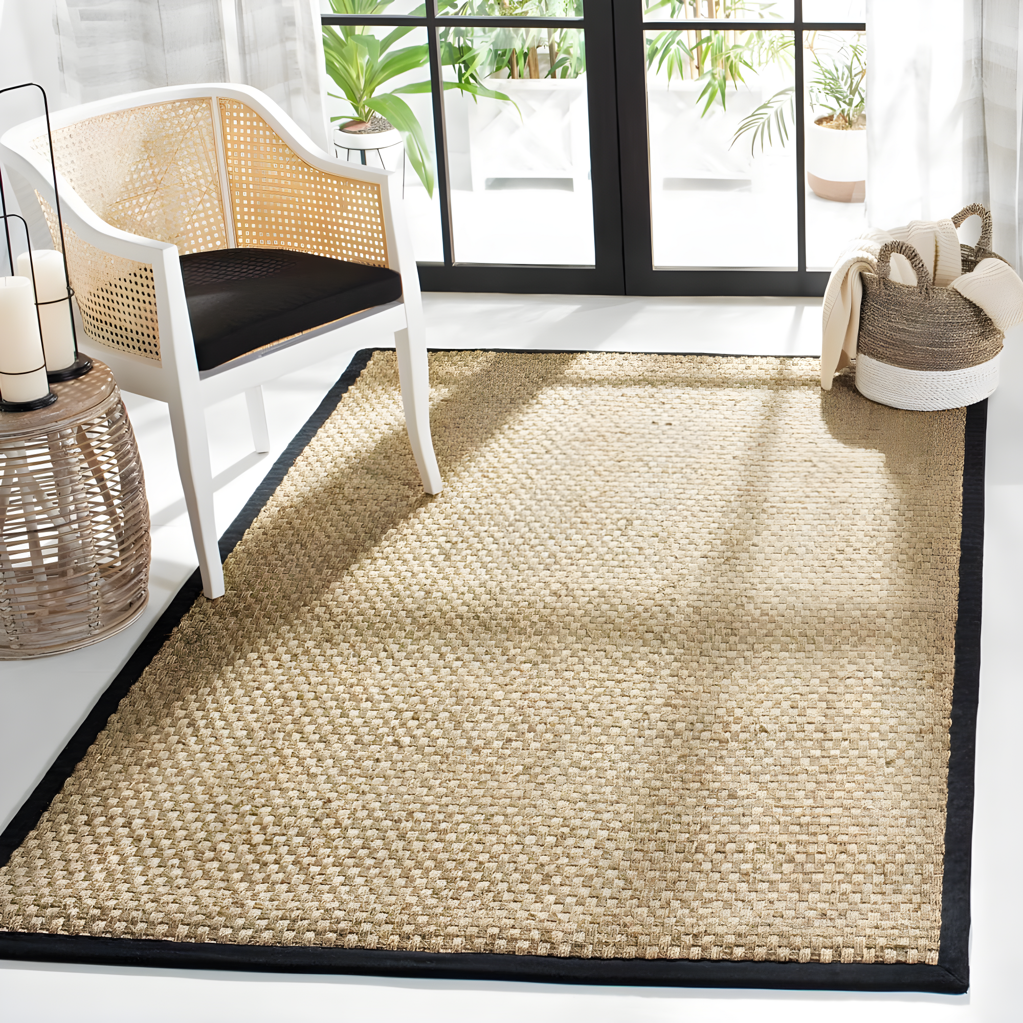 Natural Fiber NF114 Power Loomed Indoor Accent Rug - Natural/Black - 3'x5' - Safavieh.