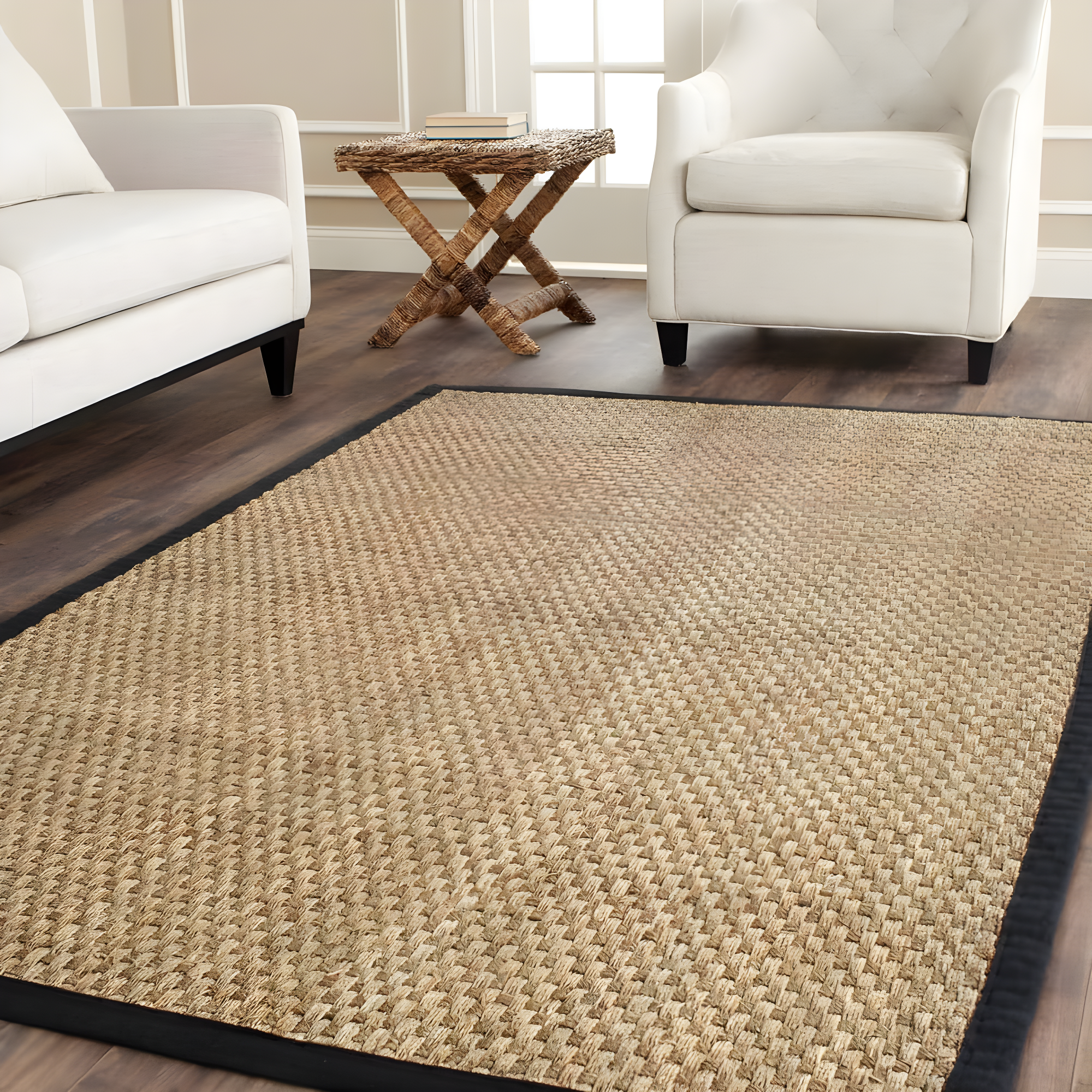 Natural Fiber NF114 Power Loomed Indoor Accent Rug - Natural/Black - 3'x5' - Safavieh.