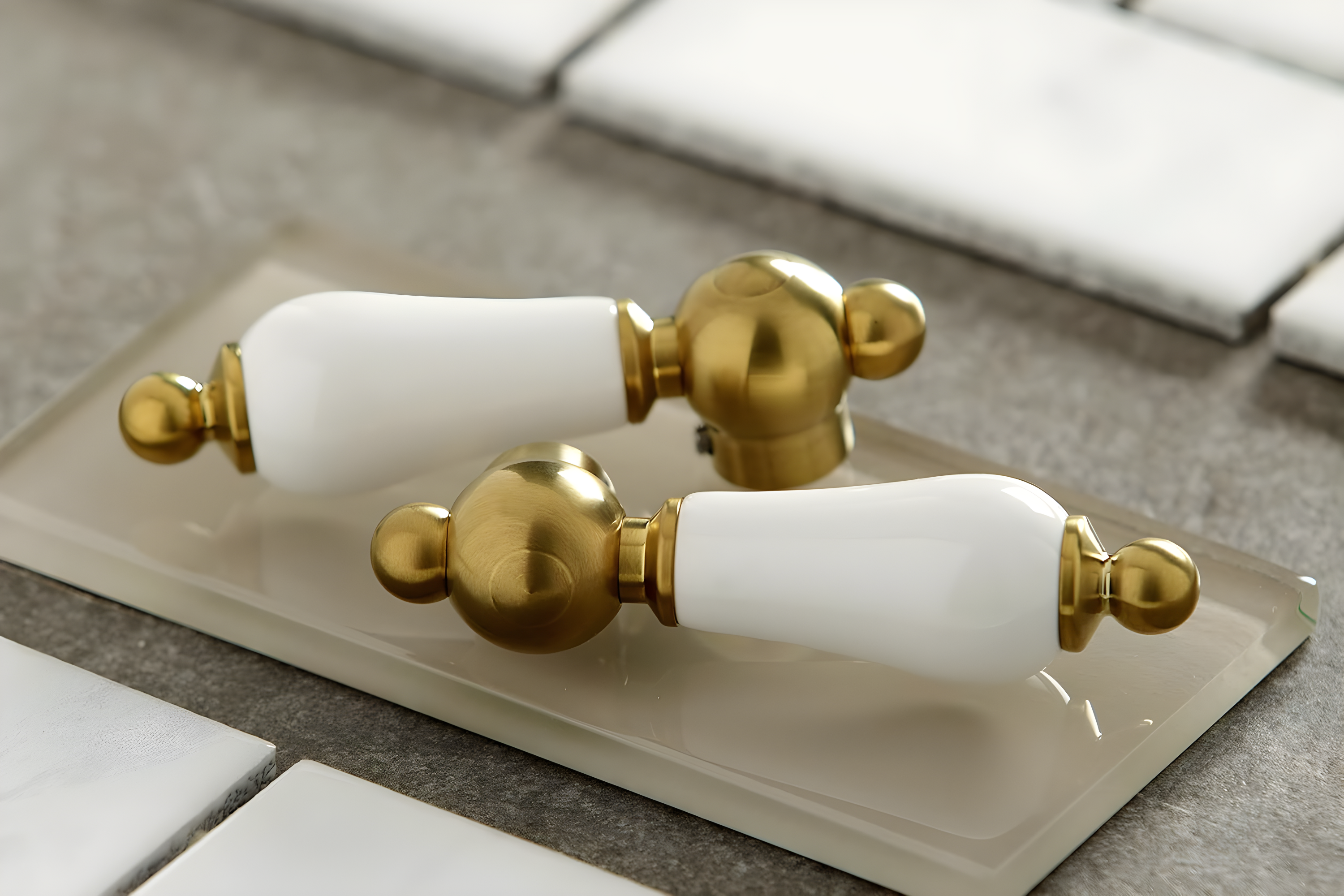 Kingston Brass Heritage Two-Handle 3-Hole Deck Mount 4" Centerset Bathroom Faucet with Plastic Pop-Up
