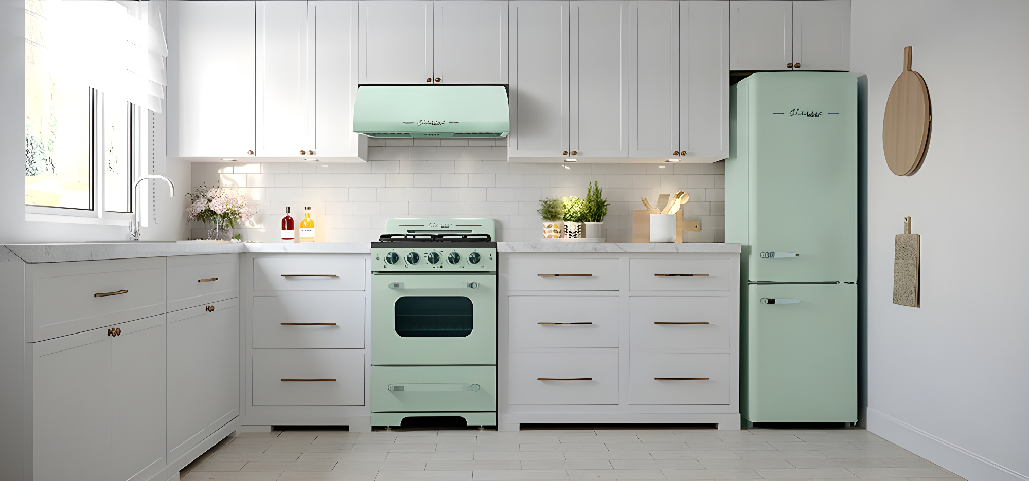 Unique Classic Retro 24" 2.9 cu/ft Freestanding Gas Range with Convection Oven and Sealed Burners