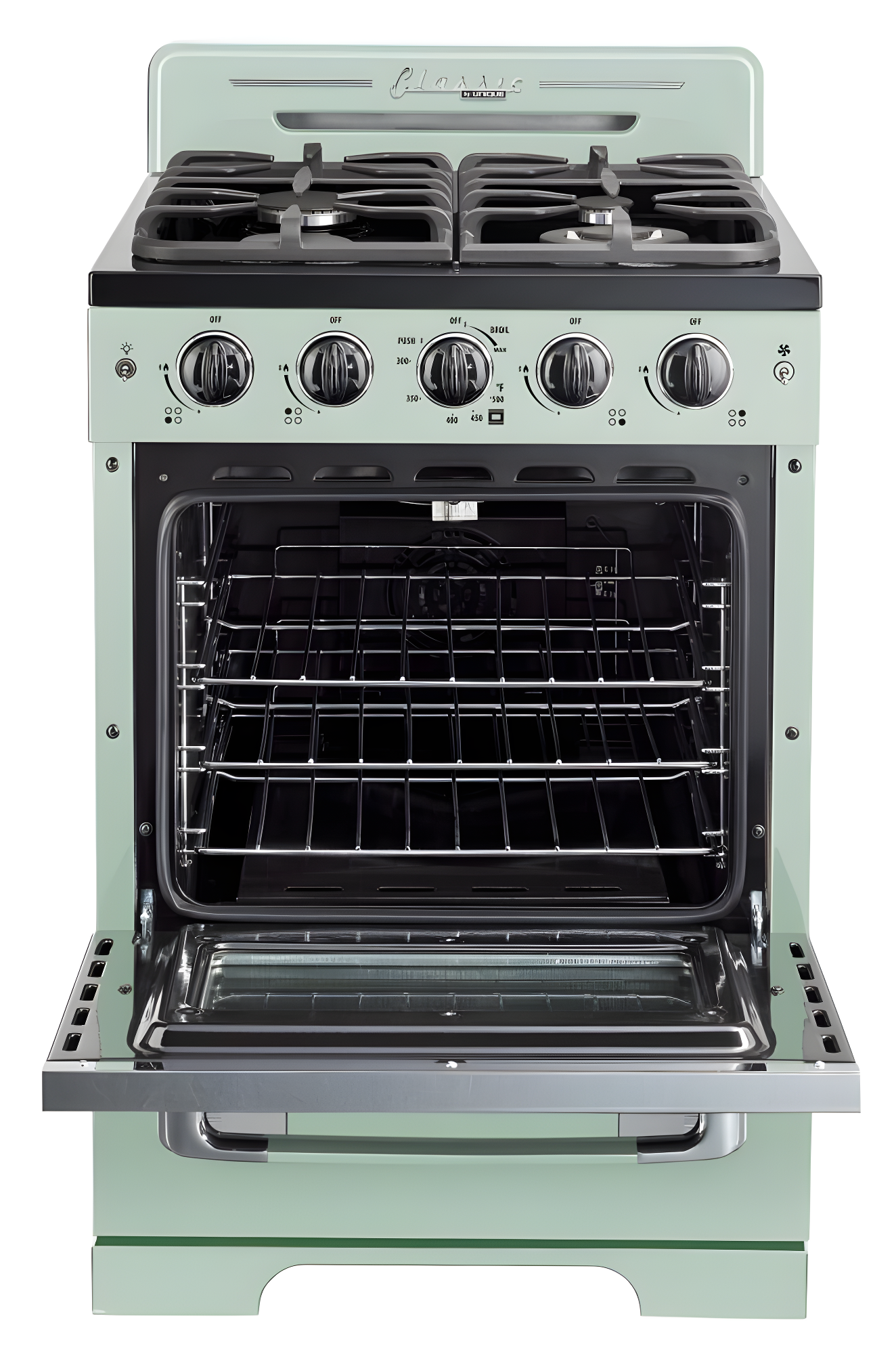 Unique Classic Retro 24" 2.9 cu/ft Freestanding Gas Range with Convection Oven and Sealed Burners
