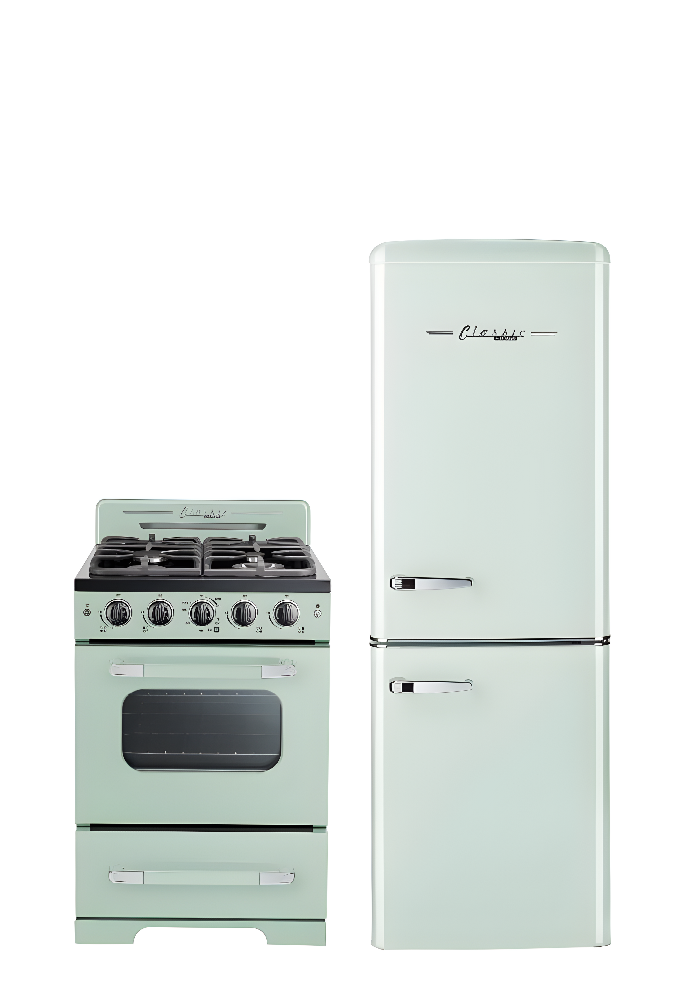 Unique Classic Retro 24" 2.9 cu/ft Freestanding Gas Range with Convection Oven and Sealed Burners