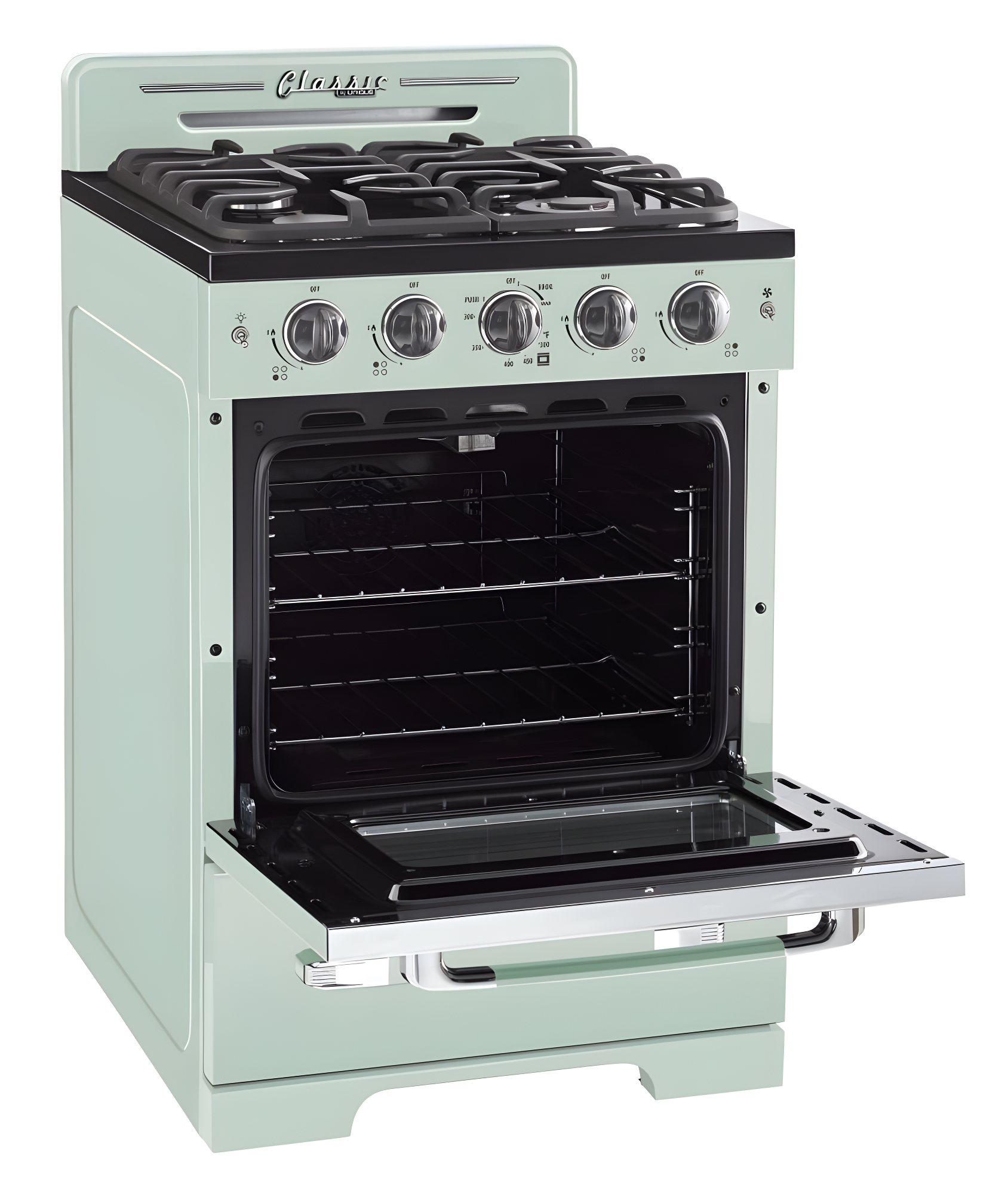 Unique Classic Retro 24" 2.9 cu/ft Freestanding Gas Range with Convection Oven and Sealed Burners