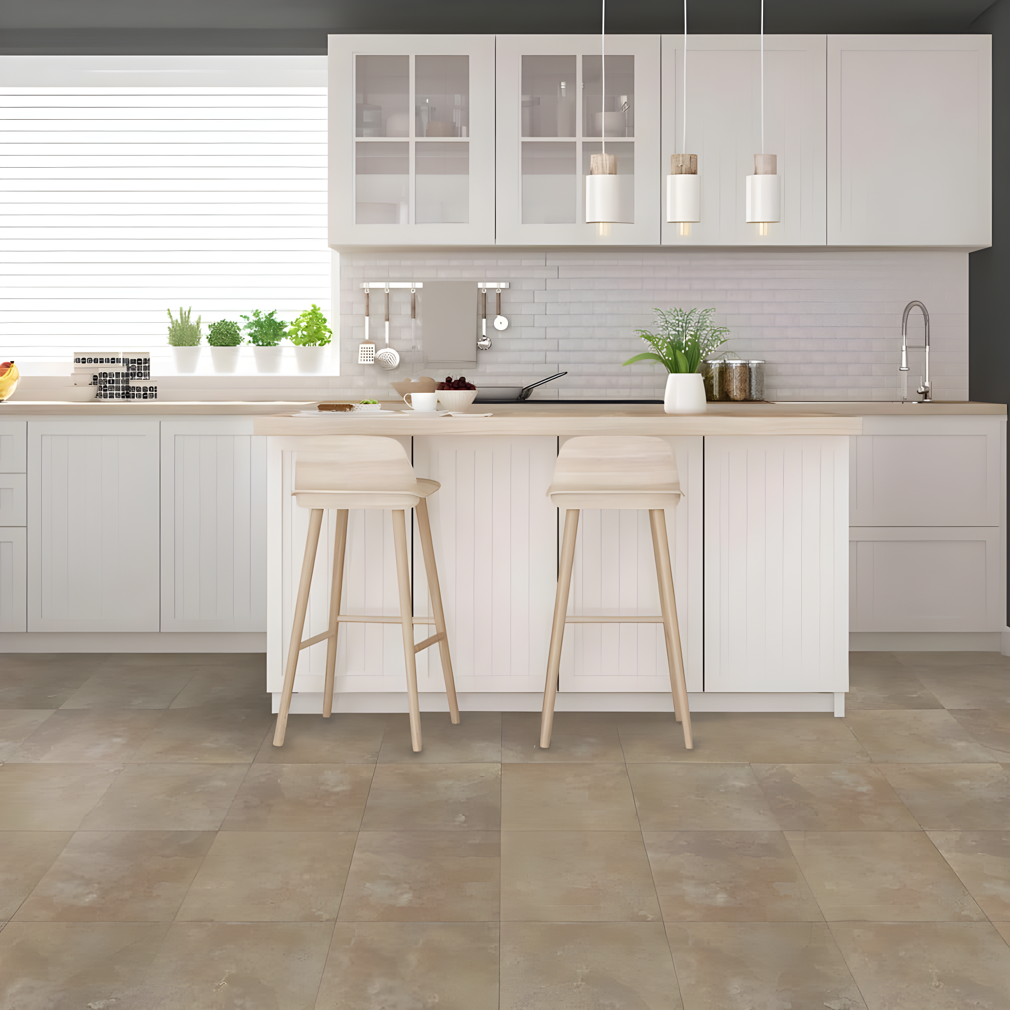 Achim Nexus 12"x12" 1.2mm Peel & Stick Vinyl Floor Tiles 20 Tiles/20 Sq. ft. Light Slate Marble