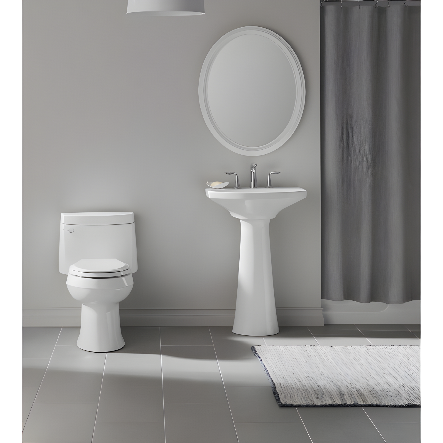 Cimarron® 26.81" Vitreous China U-Shape Pedestal Bathroom Sink with Overflow