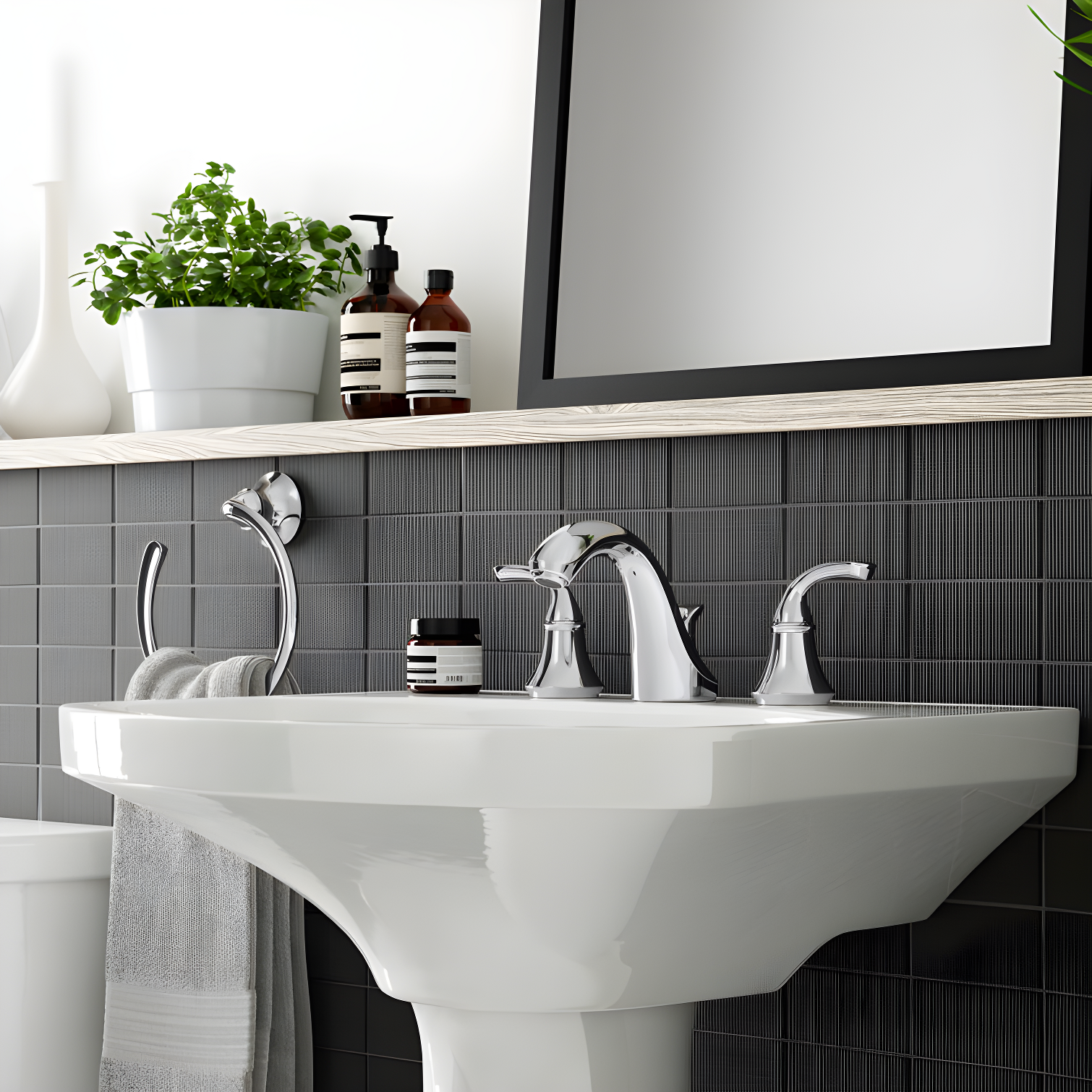 Cimarron® 26.81" Vitreous China U-Shape Pedestal Bathroom Sink with Overflow