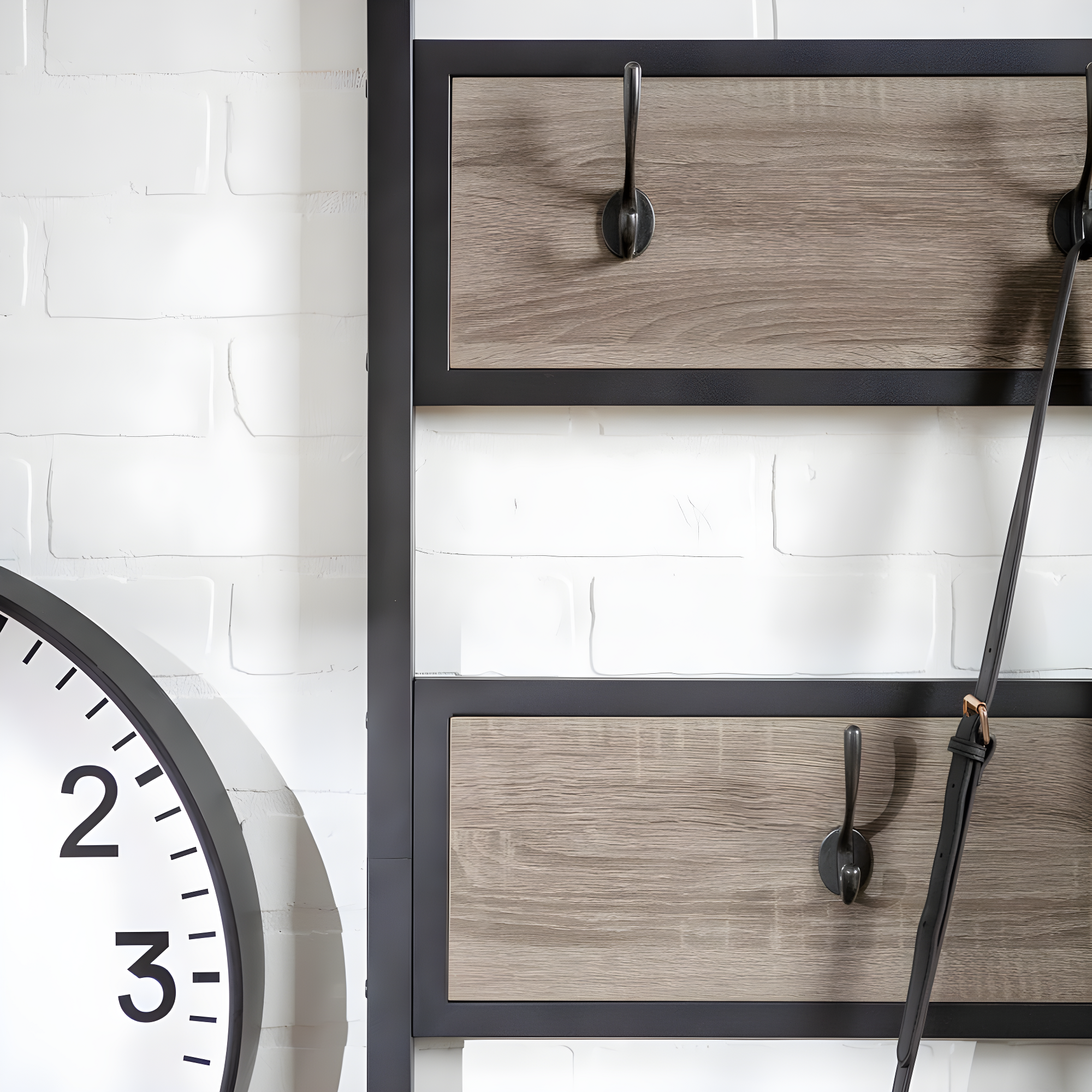 Driftwood and Black Industrial Hall Tree with Bench and Storage