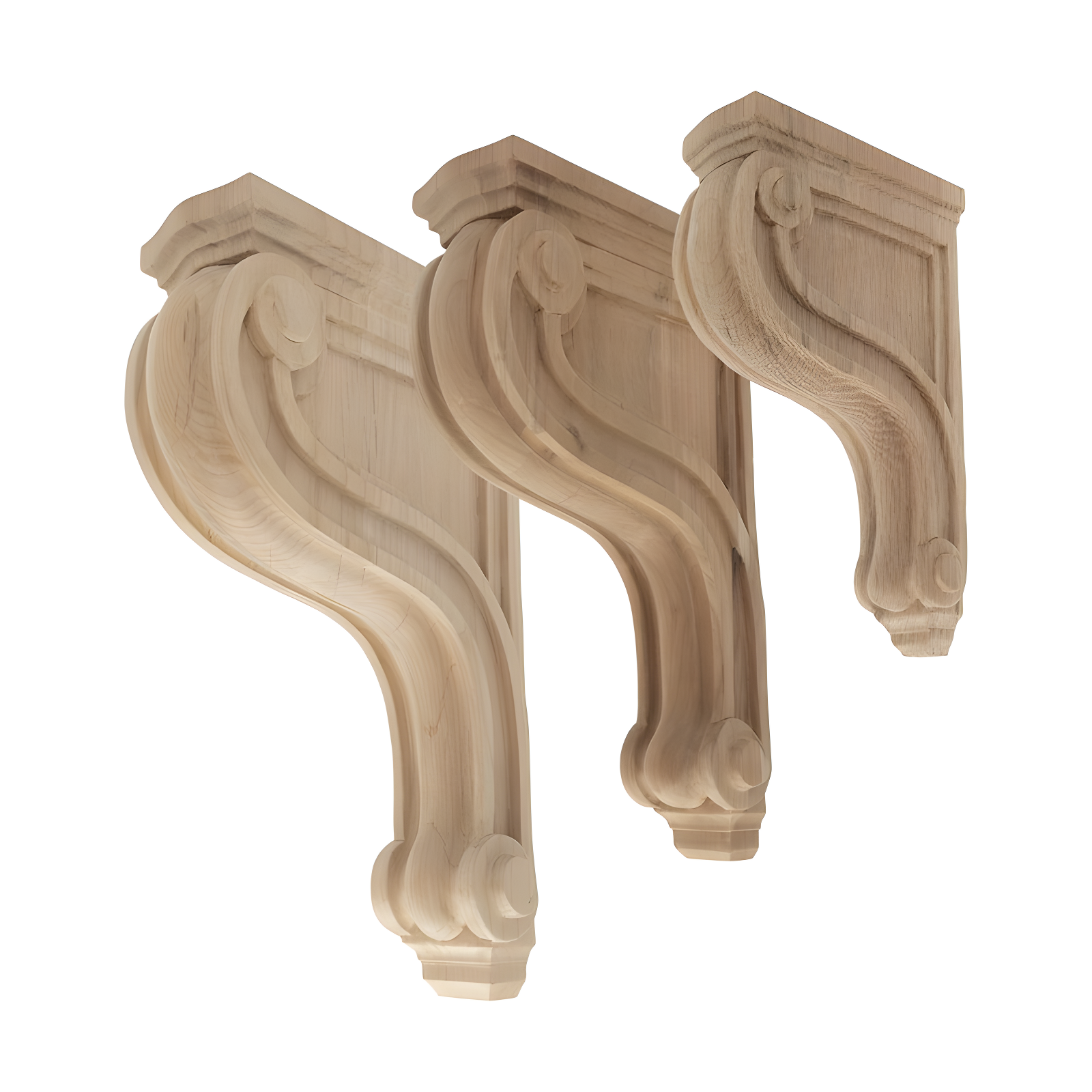 Architectural Products by Outwater L.L.C. 8 in x 2 in x 4-3/4 in Unfinished Small Solid Classic Traditional Plain Wood Corbel