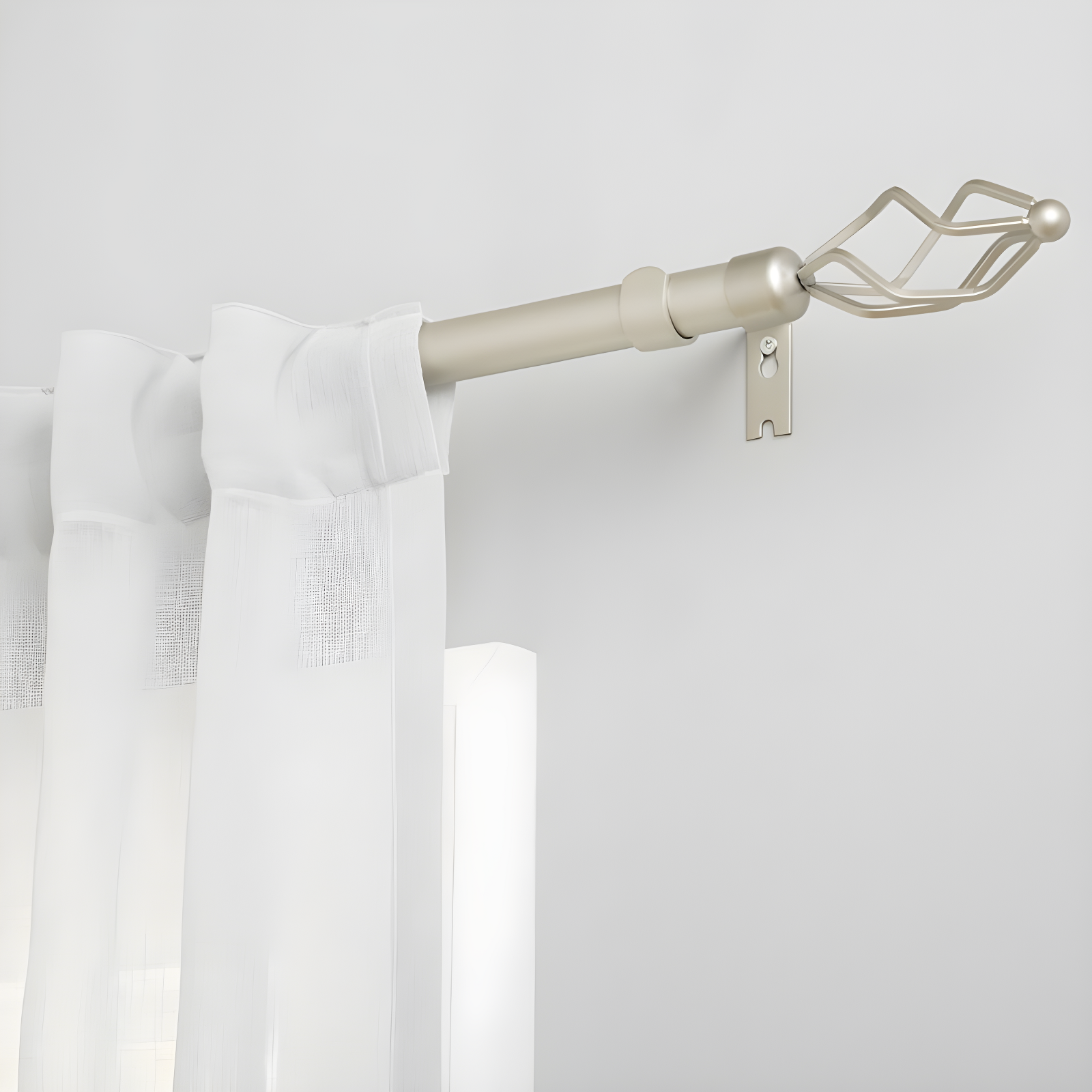 Amalgamated Textiles Exclusive Home Lancelot 1" Window Curtain Rod and Finial Set, Adjustable