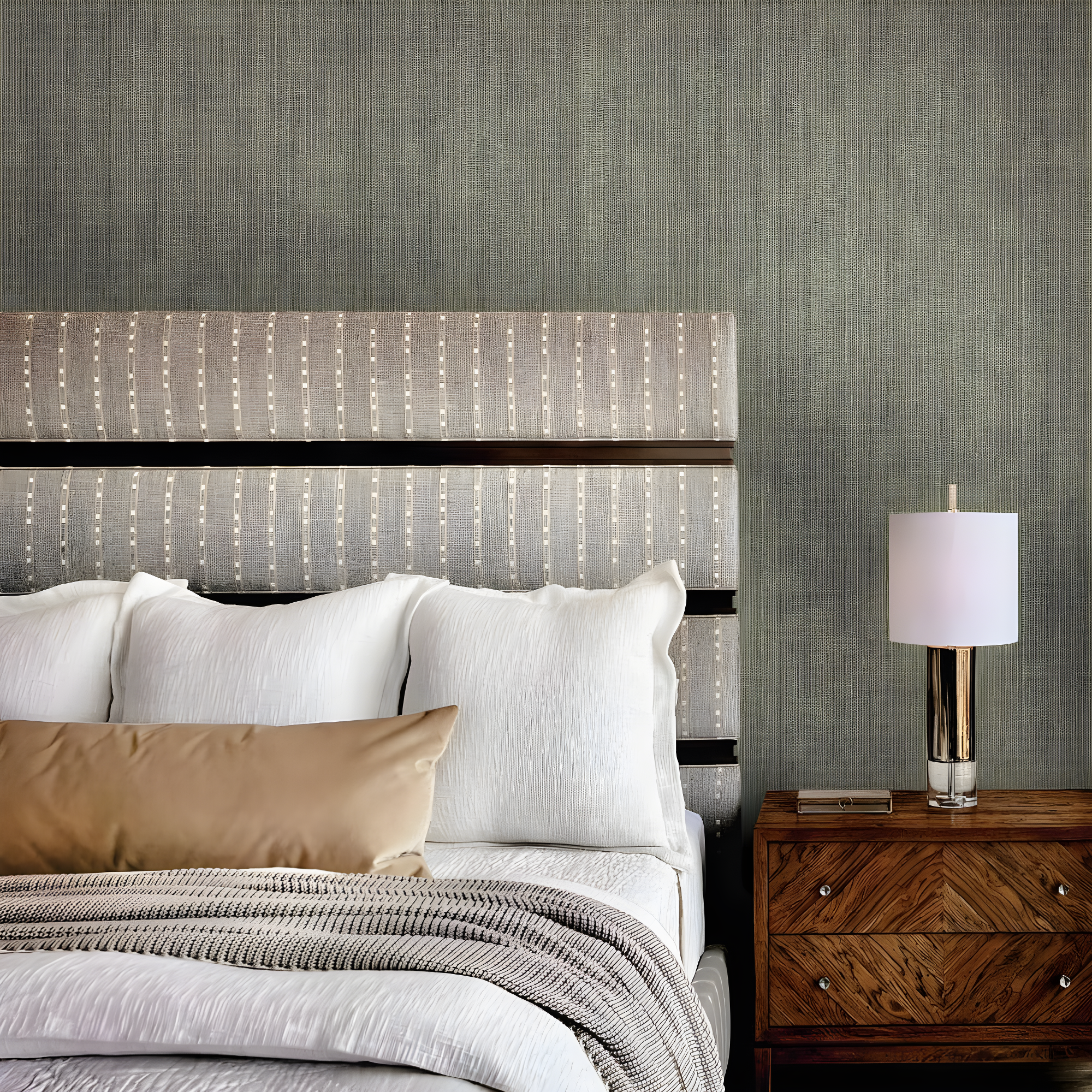 Tempaper & Co.® Faux Grasscloth Removable Peel and Stick Wallpaper, Textured Sage, 28 sq. ft.: Vinyl, Self-Adhesive, Wood Grain Design