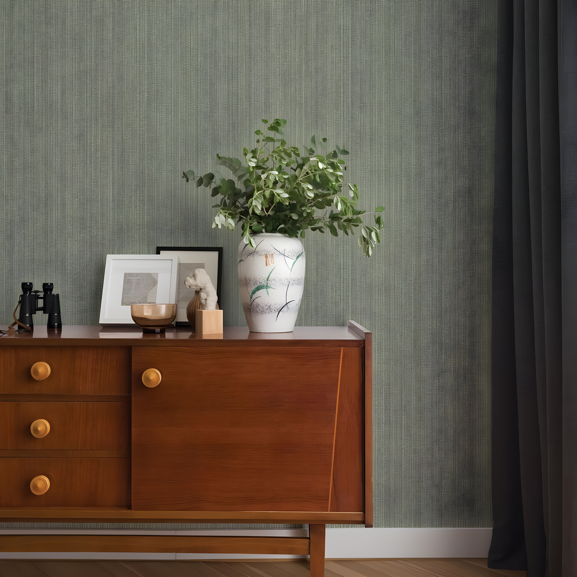 Tempaper & Co.® Faux Grasscloth Removable Peel and Stick Wallpaper, Textured Sage, 28 sq. ft.: Vinyl, Self-Adhesive, Wood Grain Design