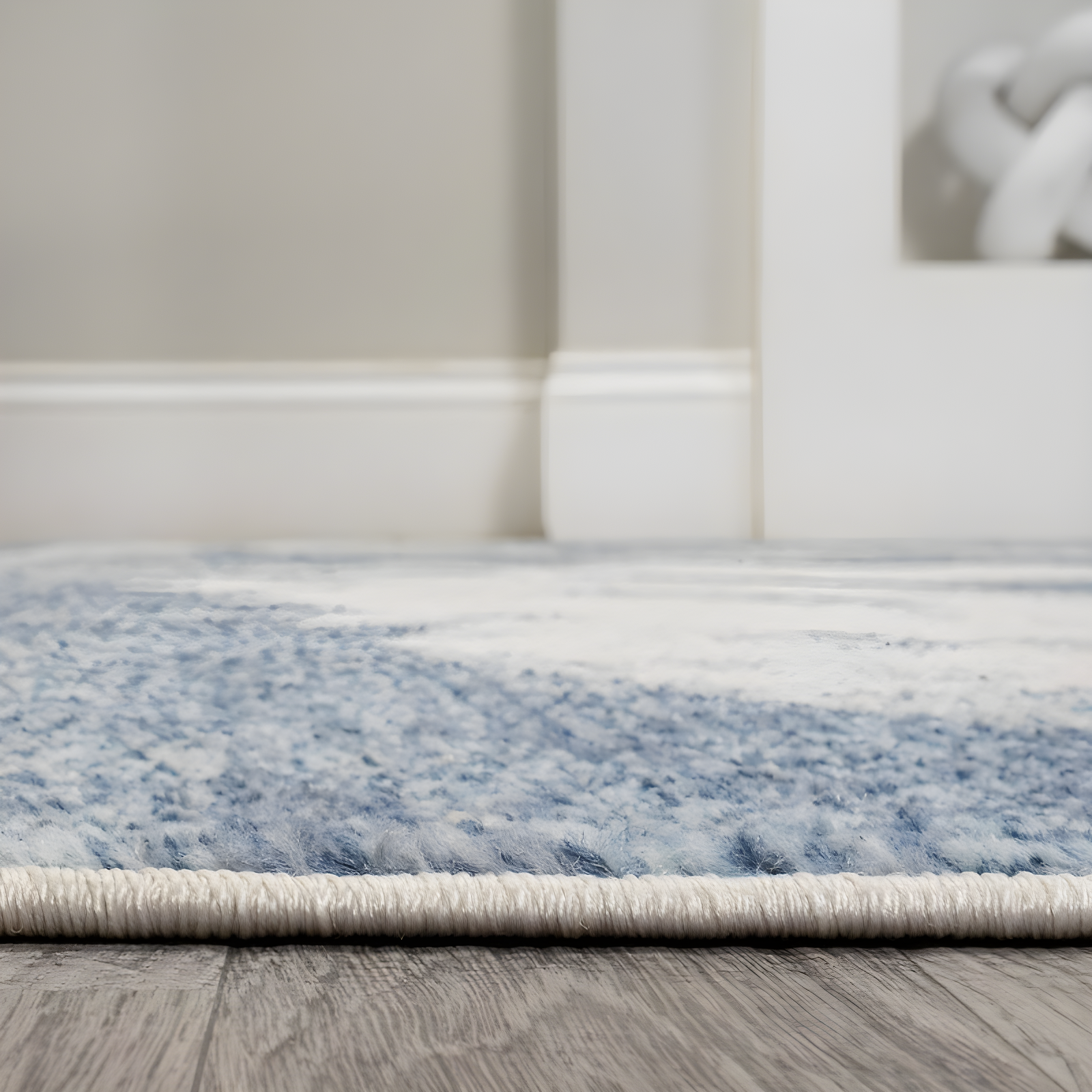 2' x 8' Petalo Abstract Two-Tone Modern Runner Rug, Blue/Cream - JONATHAN Y