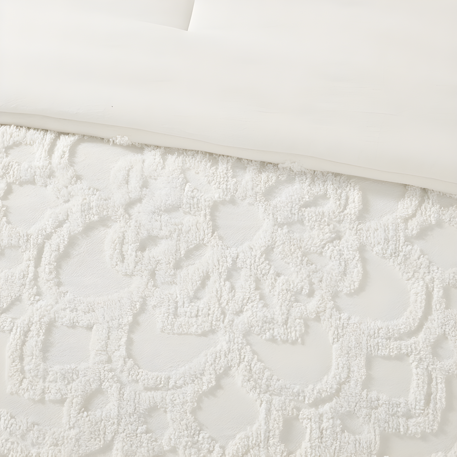 Laetitia Tufted Chenille Cotton Medallion Fringe Coverlet Set