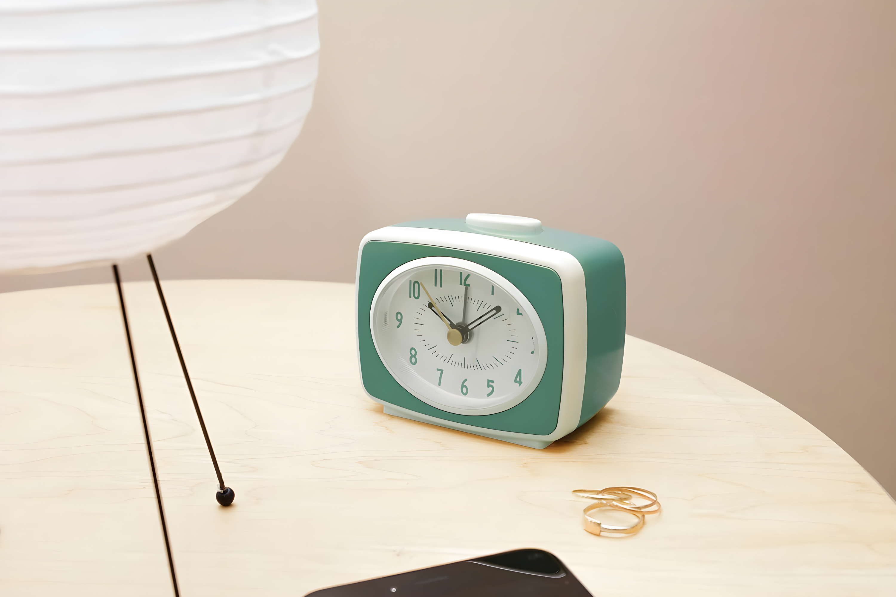 Kikkerland AC14-MN Classic Alarm Clock, Mint