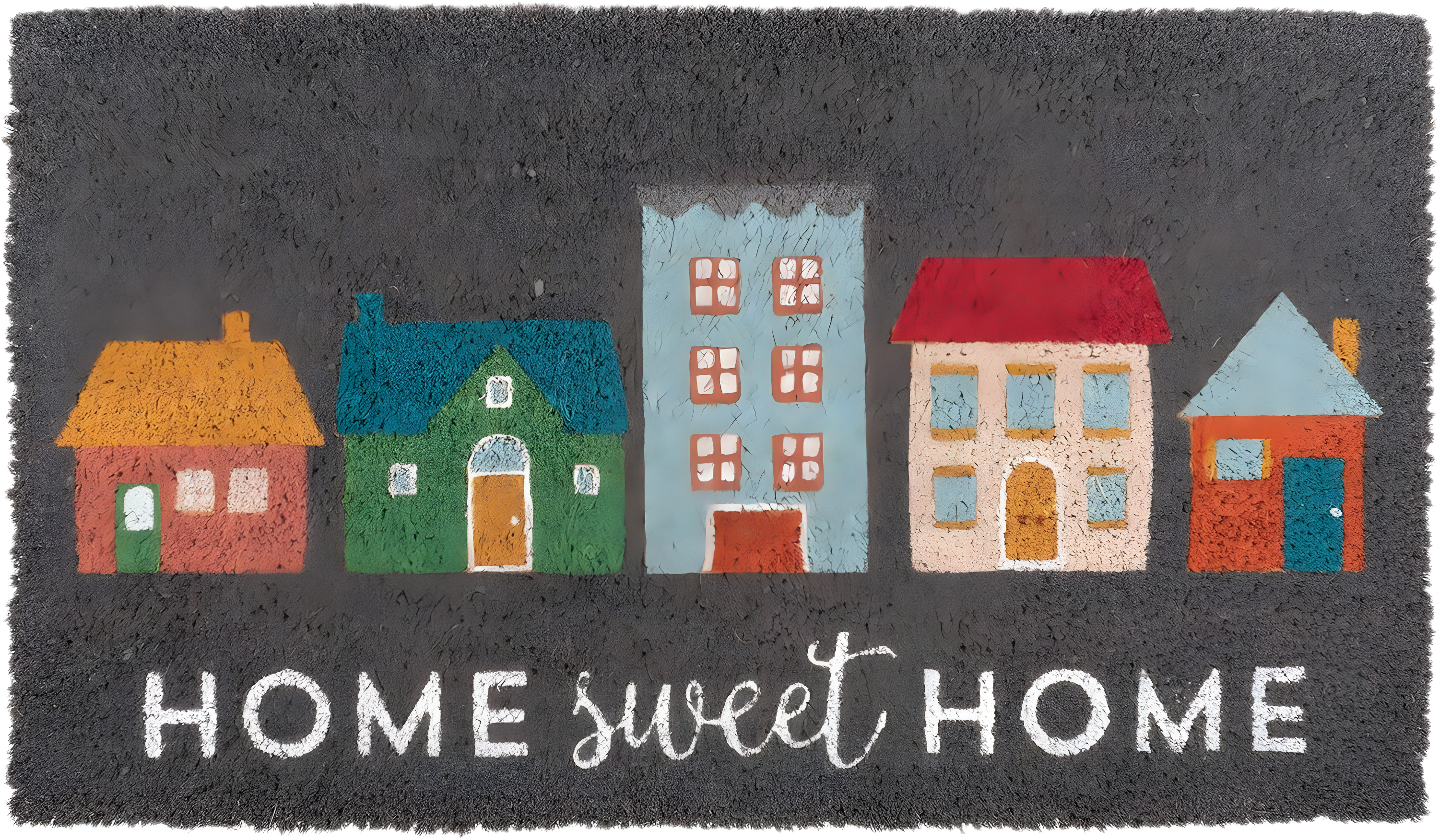 KAF Home Printed Coir Doormat with Non-Slip PVC Backing - 17 by 30 inches (Home Sweet Home)