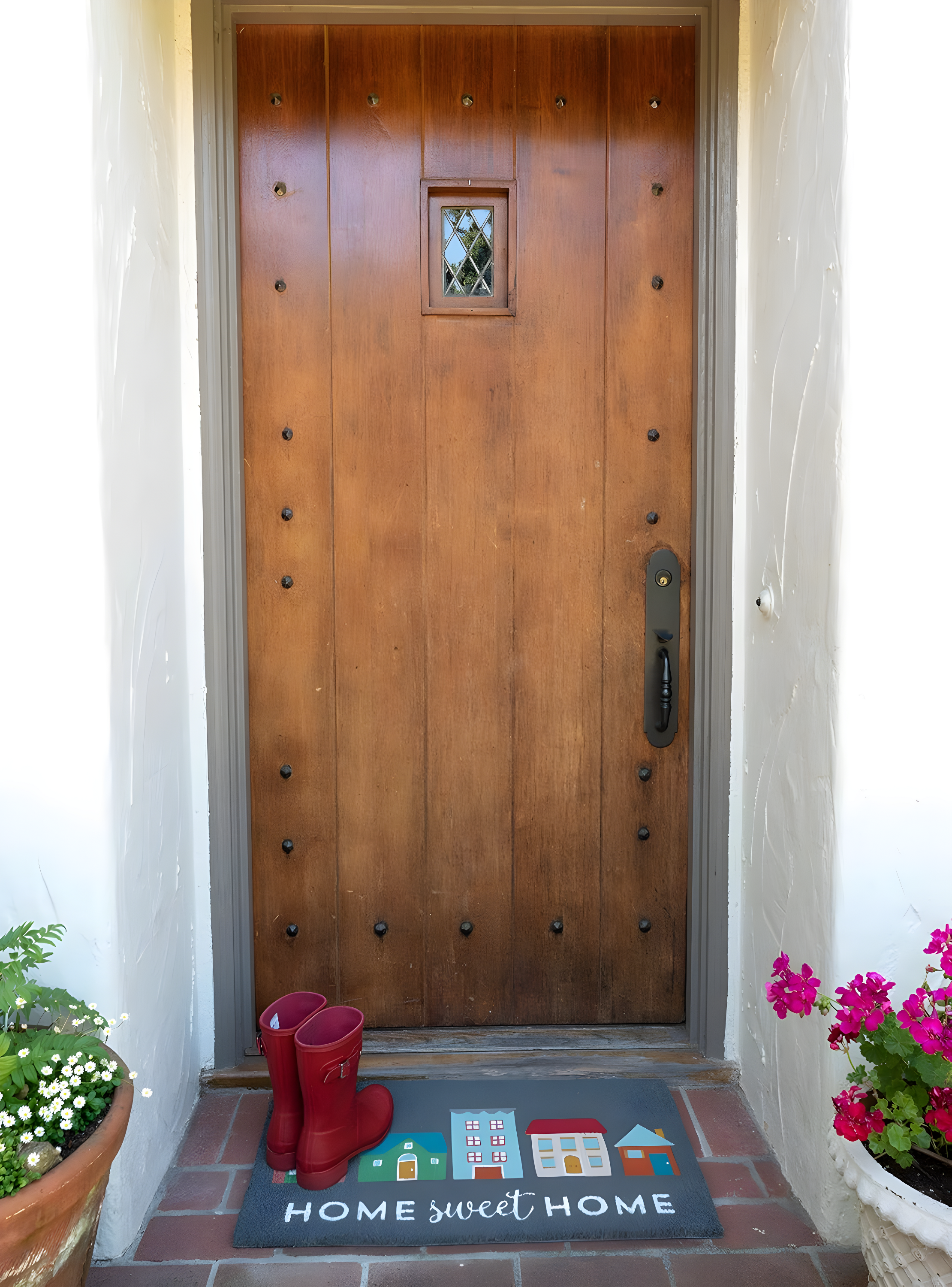 KAF Home Printed Coir Doormat with Non-Slip PVC Backing - 17 by 30 inches (Home Sweet Home)