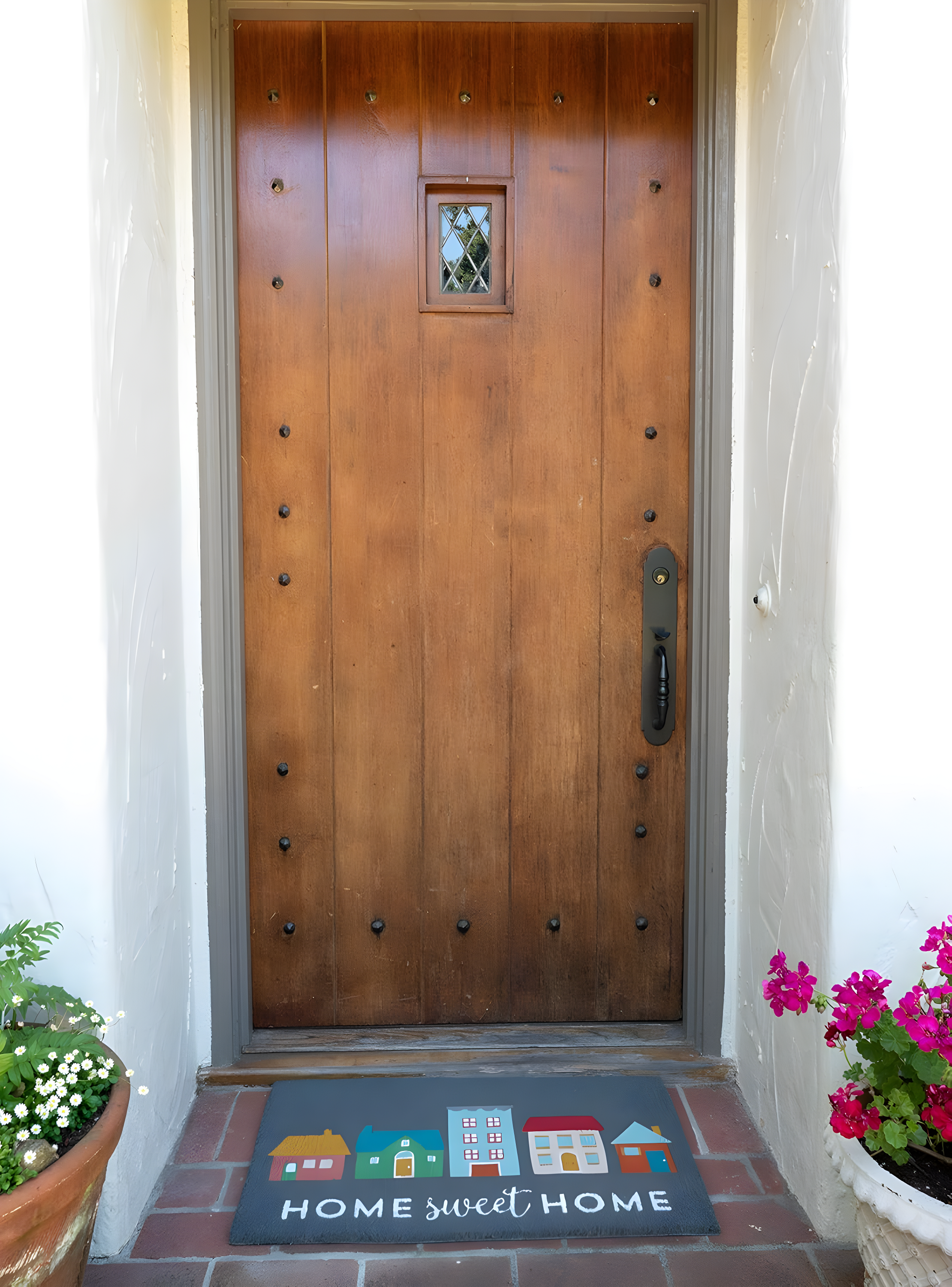 KAF Home Printed Coir Doormat with Non-Slip PVC Backing - 17 by 30 inches (Home Sweet Home)