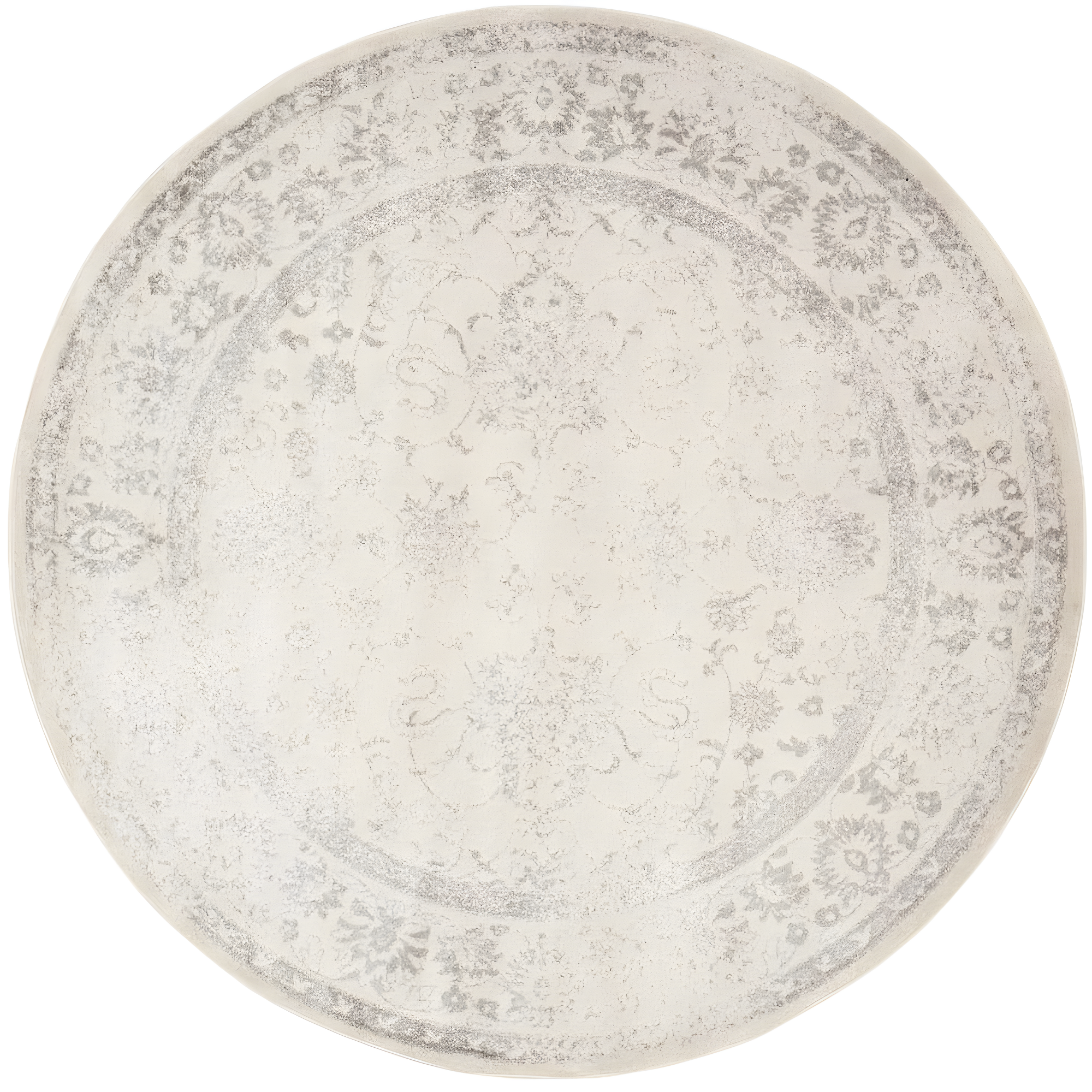 Adirondack ADR109 Machine Made Indoor Area Rug - Ivory/Silver - 10' Round - Safavieh
