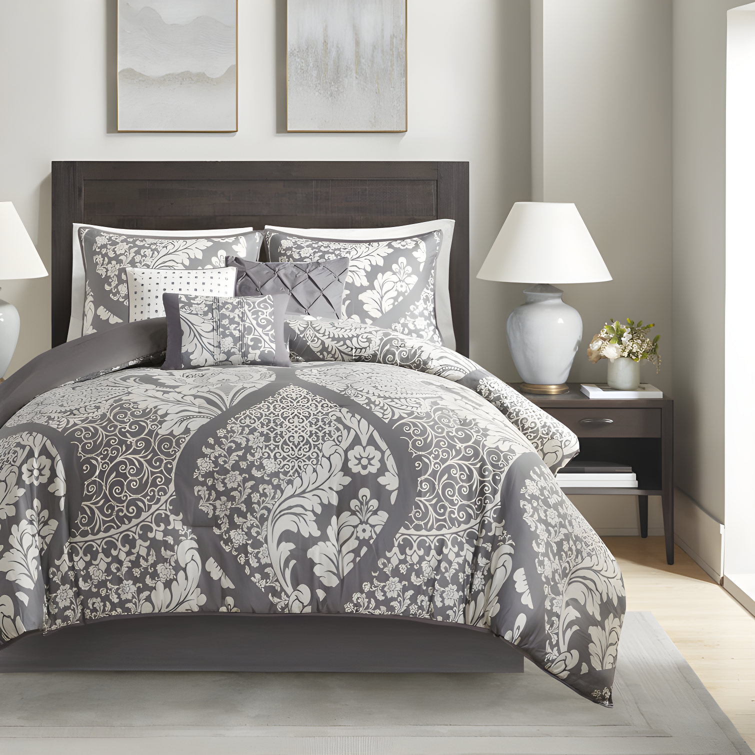 Madison Park Vienna 7 Piece Cotton Printed Comforter Set