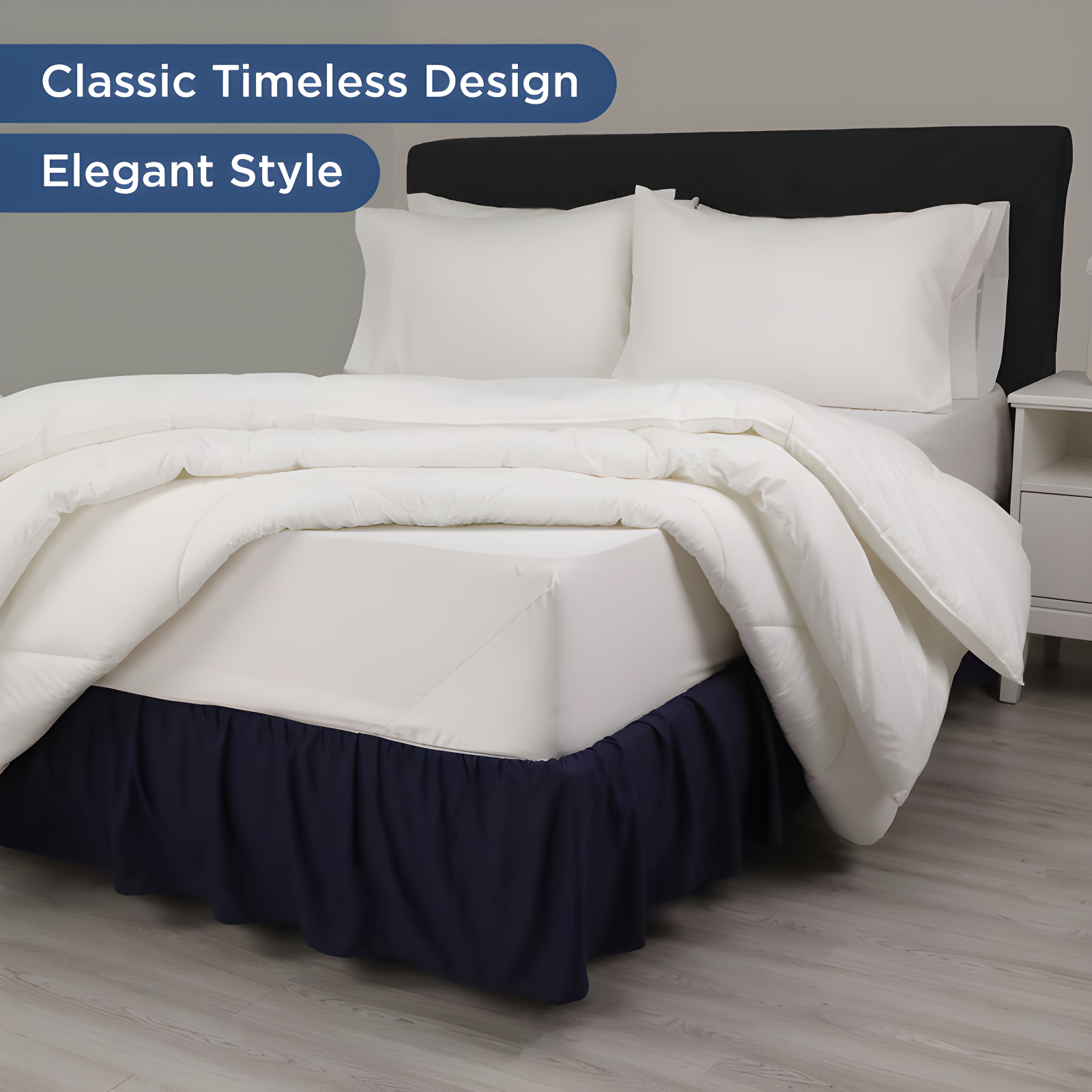 Martex Martex Ruffled Bed Skirt Easy Fit Lightweight 100% Microfiber Dust Ruffle Hotel Quality With 16 inch Tailored Drop