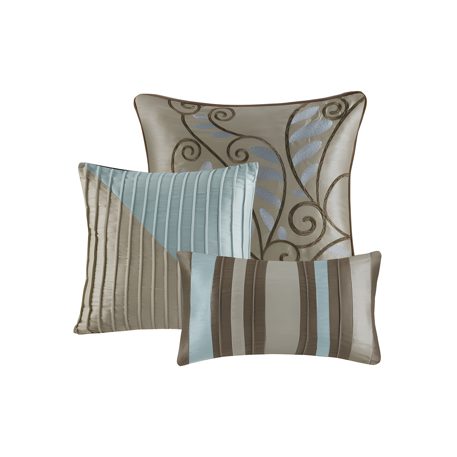 Madison Park Amherst 7 Piece Striped and Pleated Comforter Set