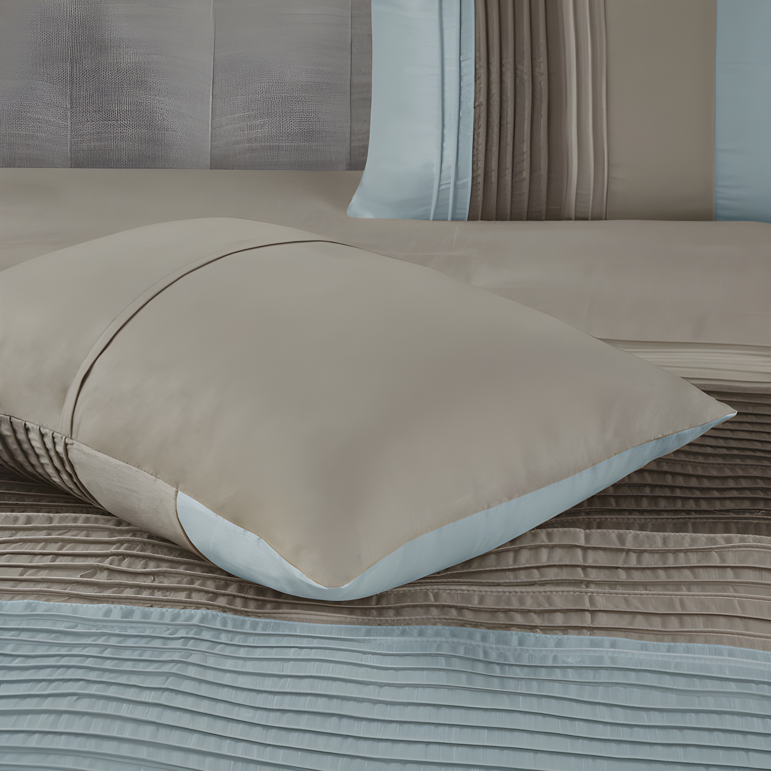 Madison Park Amherst 7 Piece Striped and Pleated Comforter Set