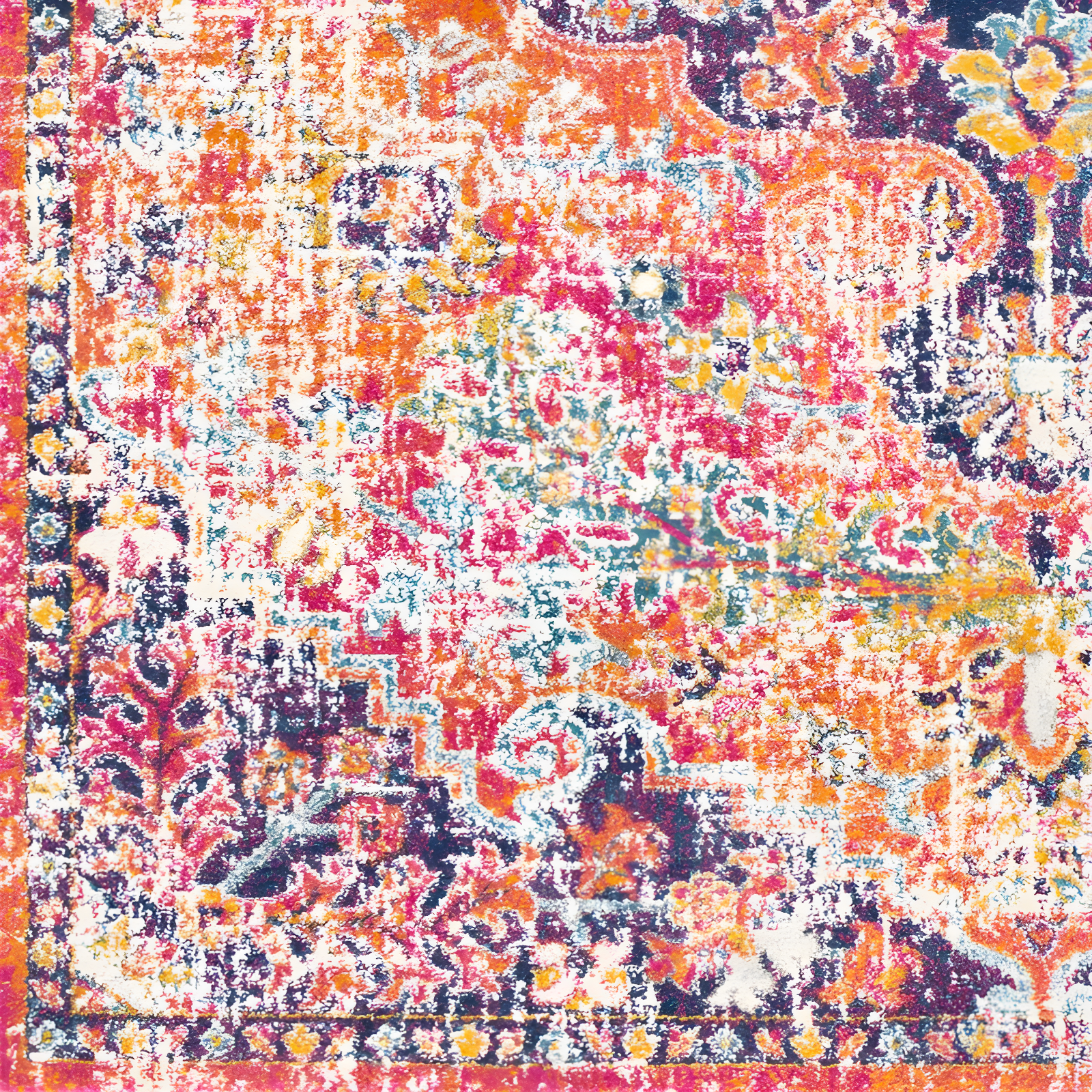 Livabliss 5'3"x7'3" Abby Traditional Rugs Teal: Medium Pile, Stain & Fade-Resistant, Indoor, Polypropylene