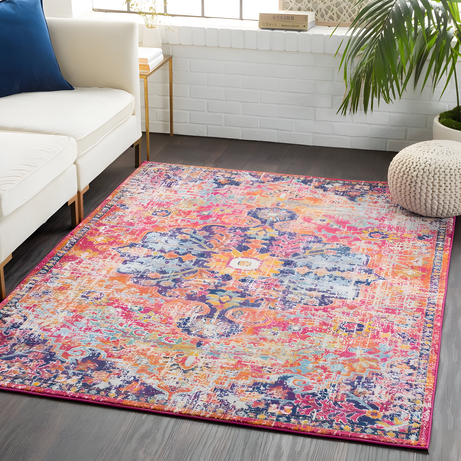 Livabliss 5'3"x7'3" Abby Traditional Rugs Teal: Medium Pile, Stain & Fade-Resistant, Indoor, Polypropylene