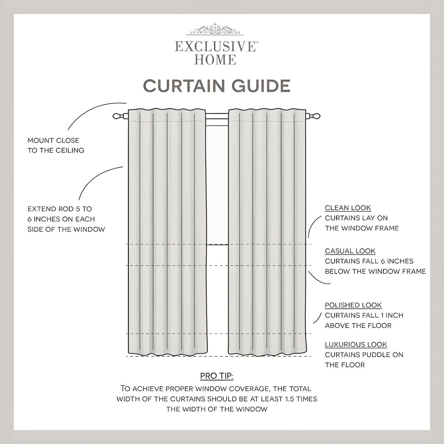 Amalgamated Textiles Exclusive Home Catarina Layered Solid Room Darkening and Sheer Hidden Tab/Rod Pocket Top Curtain Panel Pair (Set of 2)