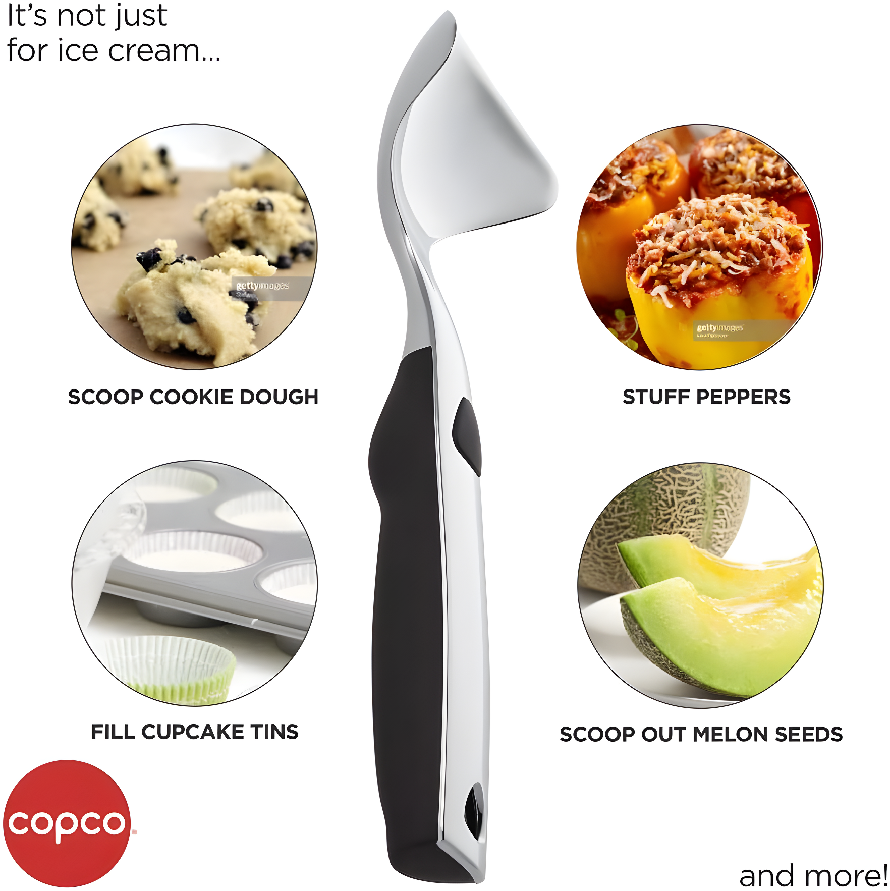 Copco Ice Cream Scoop, Extra Large, Stainless Steel