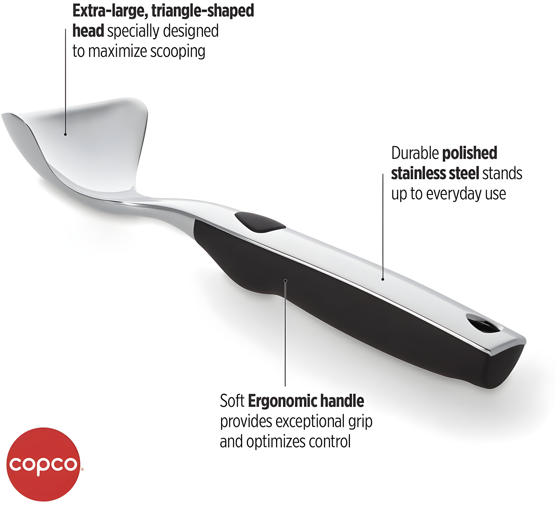 Copco Ice Cream Scoop, Extra Large, Stainless Steel