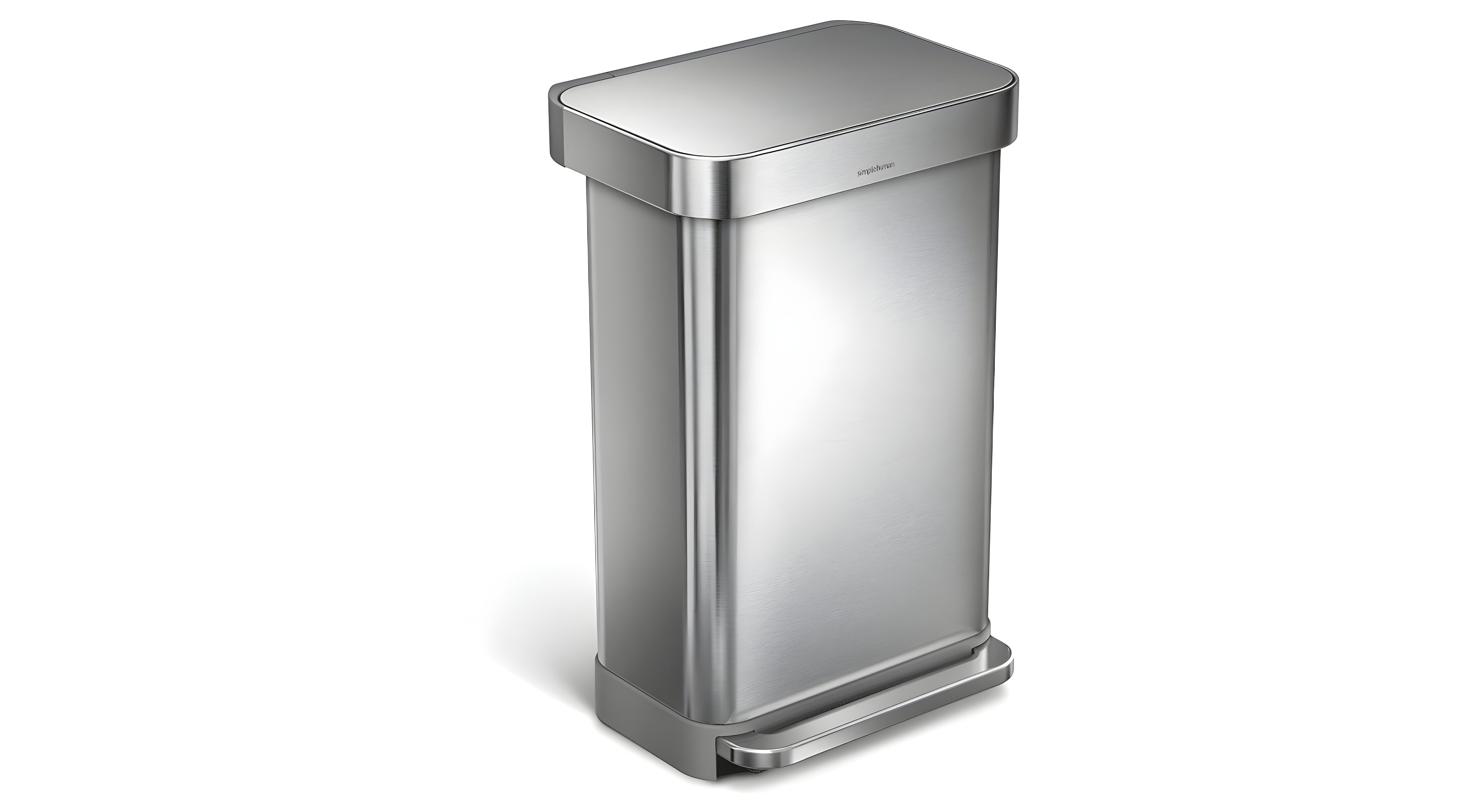 Simplehuman 45 Liter/ 12 Gallon Liter Kitchen Step Trash Can, Brushed Stainless Steel & Plastic Lid