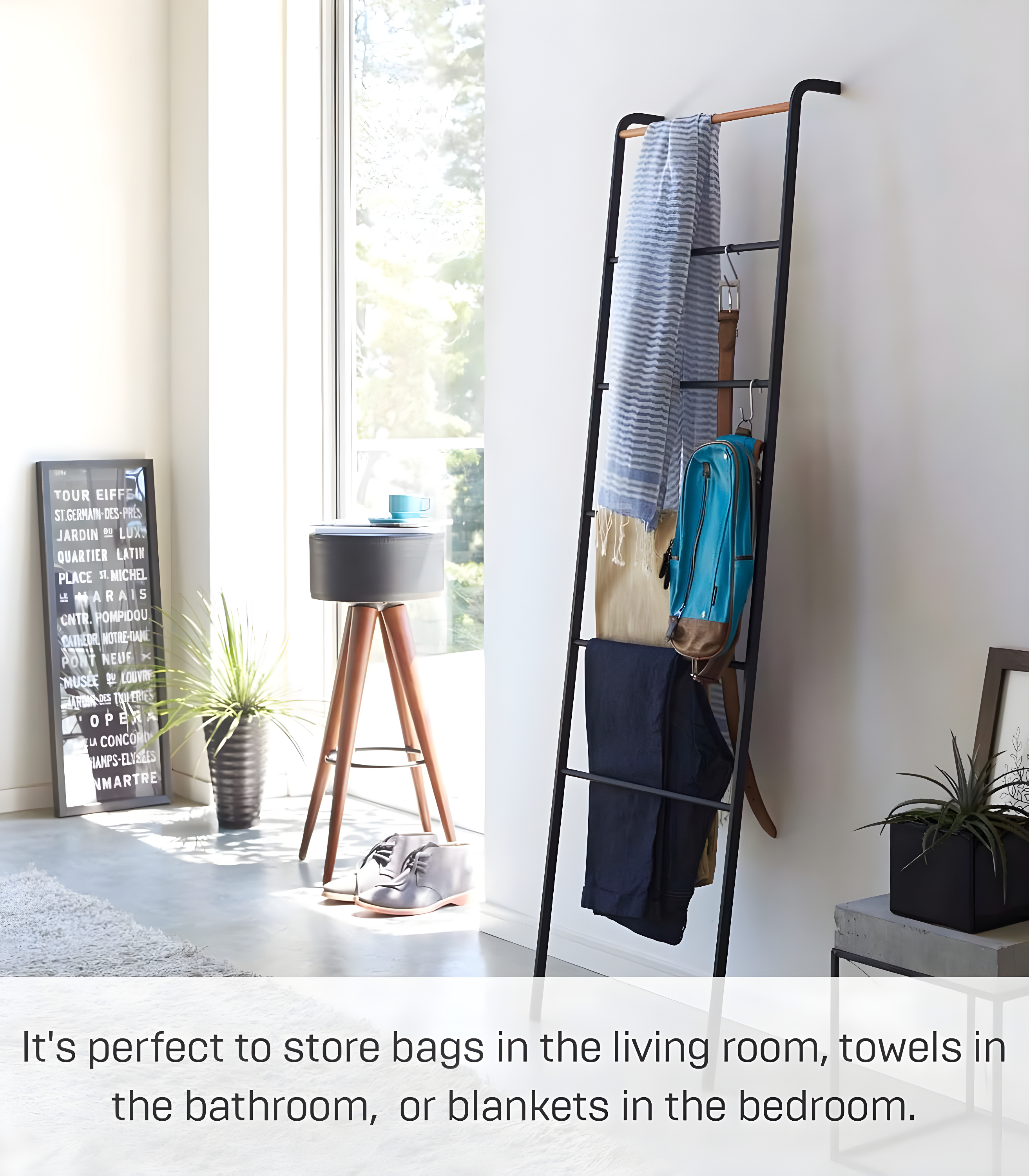 Yamazaki Home Leaning Ladder Rack, Steel
