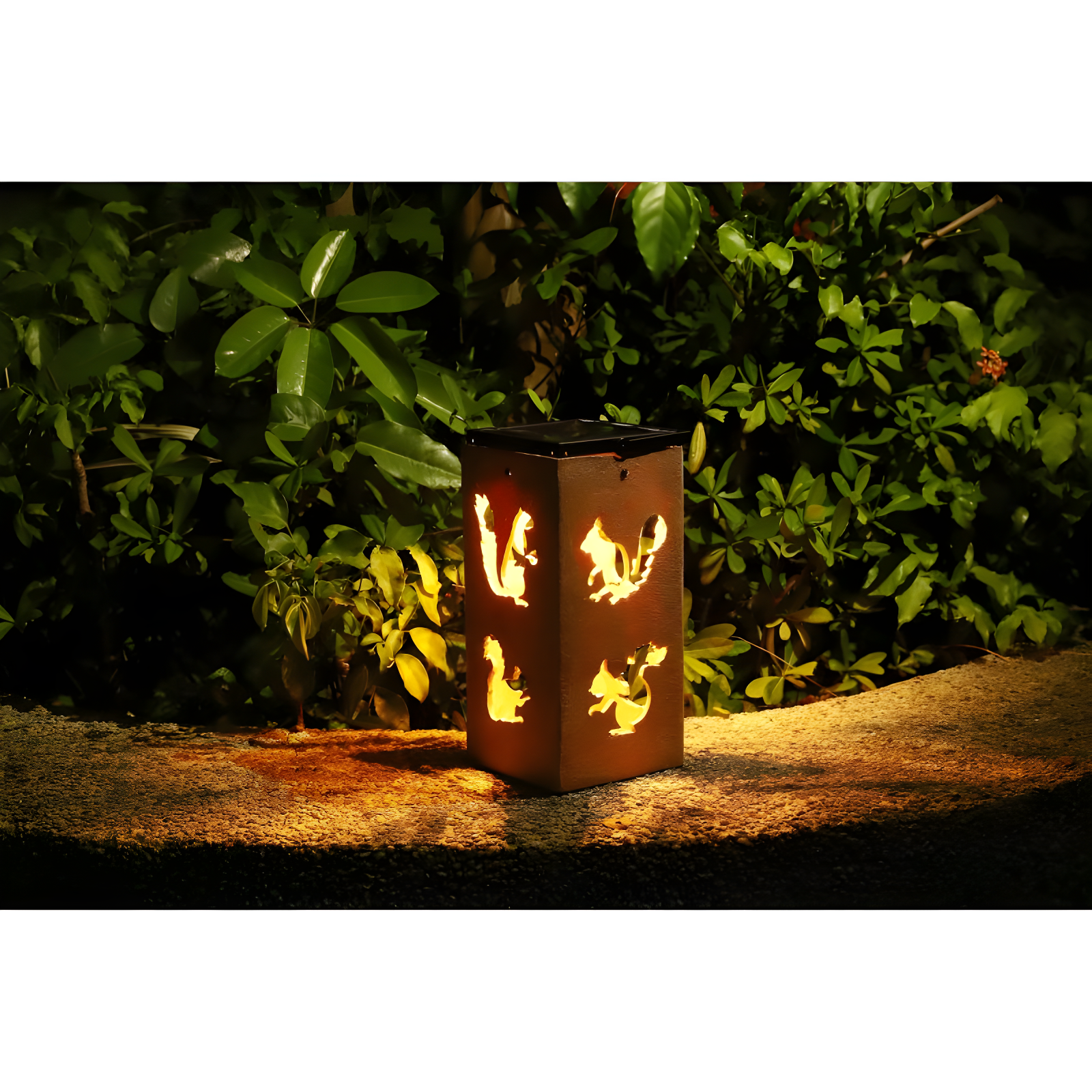 Solar Themed Silhouette Indoor/Outdoor Garden Décor Lantern
