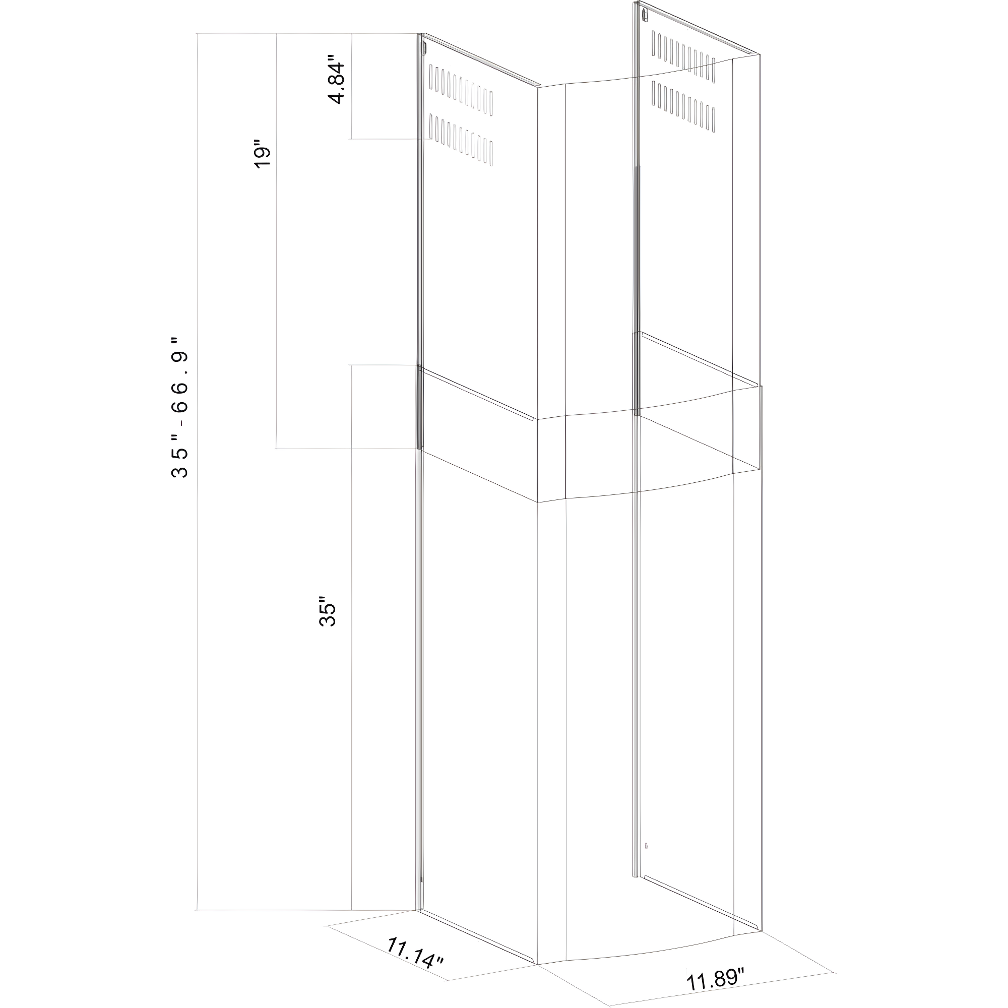Winflo Winflo Range Hood Chimney Extension