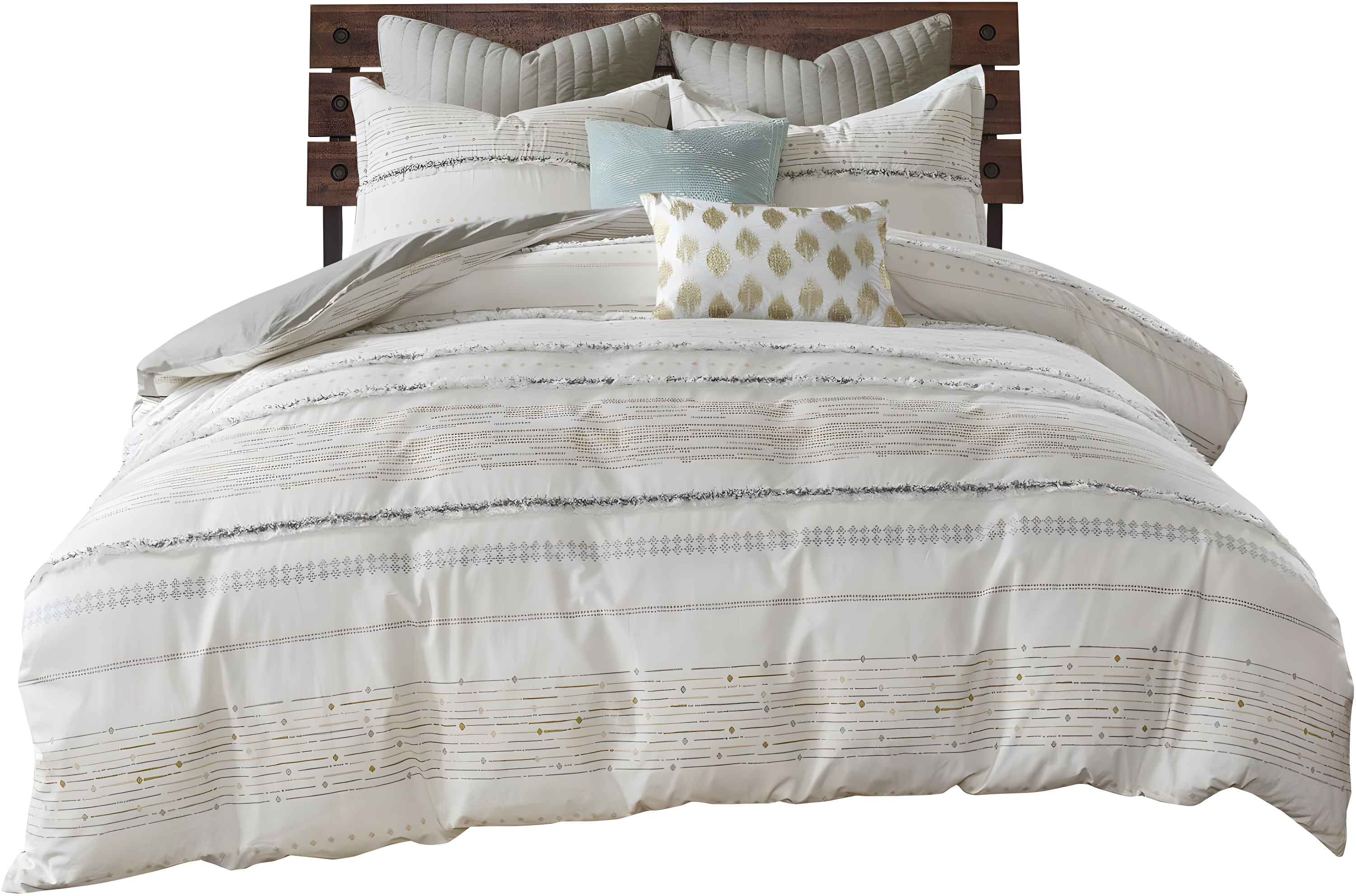 Nea Boho 3-Piece Striped Cotton Duvet Set