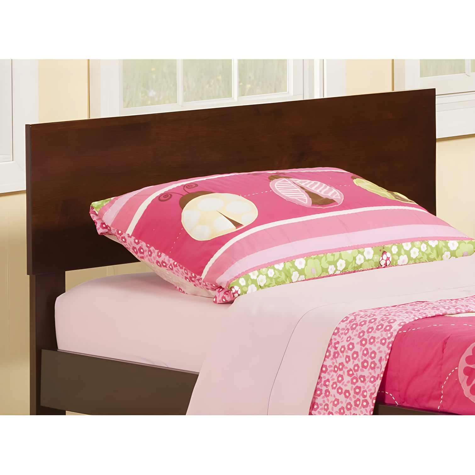 Queen Orlando Headboard Espresso - AFI: Modern Minimalist Design, Satin Finish, USB Charger