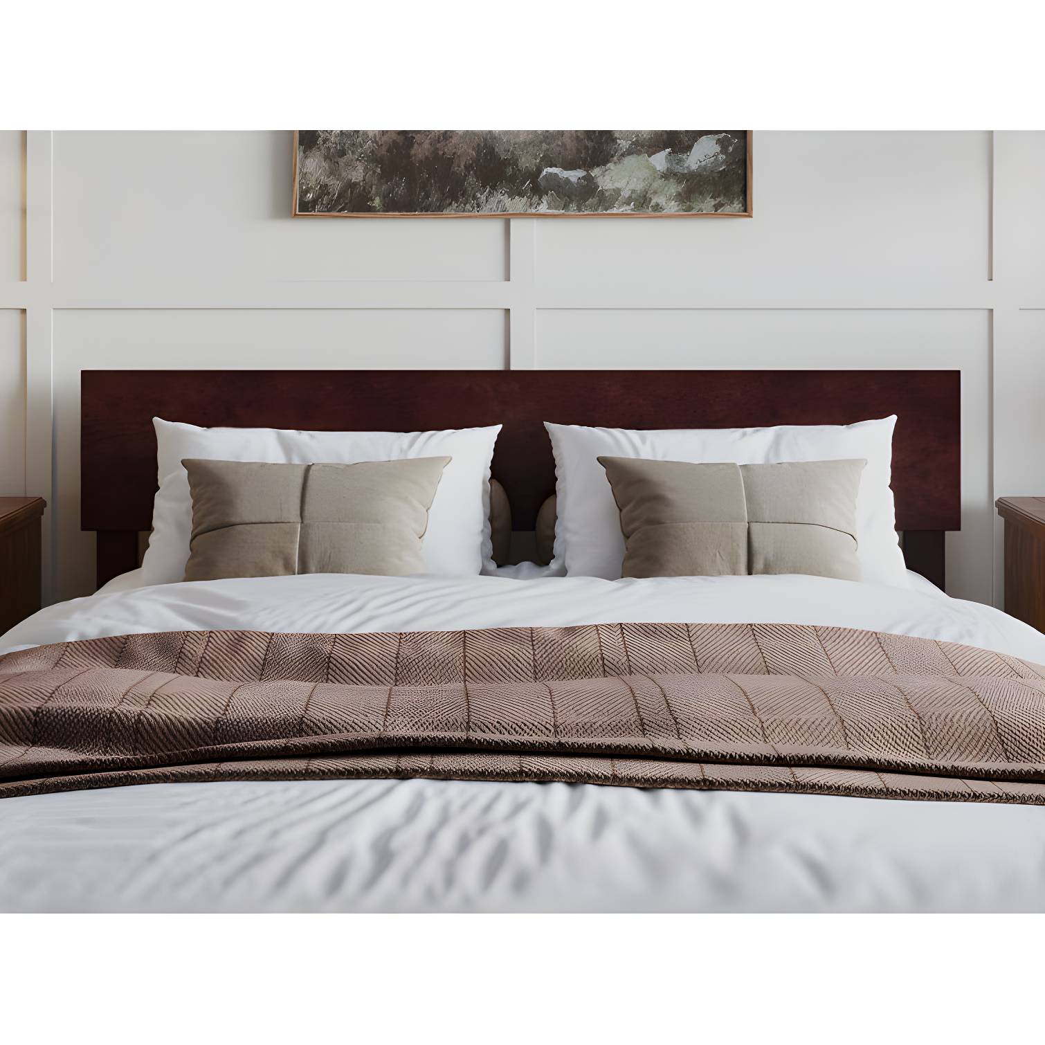 Queen Orlando Headboard Espresso - AFI: Modern Minimalist Design, Satin Finish, USB Charger