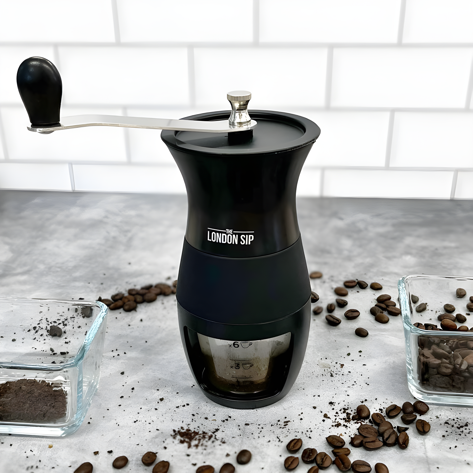 London Sip Glass Manual Conical Burr Coffee Grinder